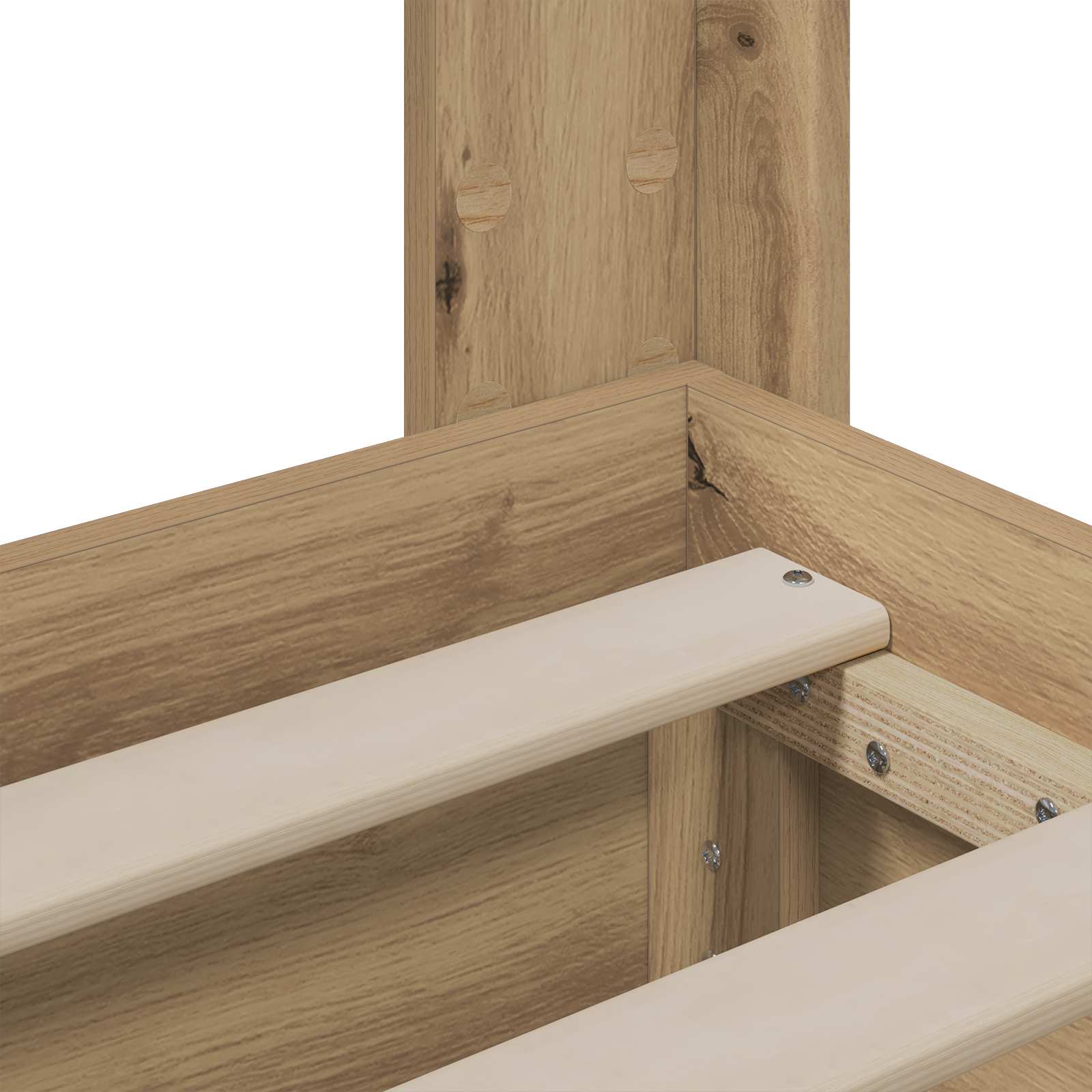 Sängynrunko säilytyksellä ja päänäytöllä Artisan Oak - Image 7