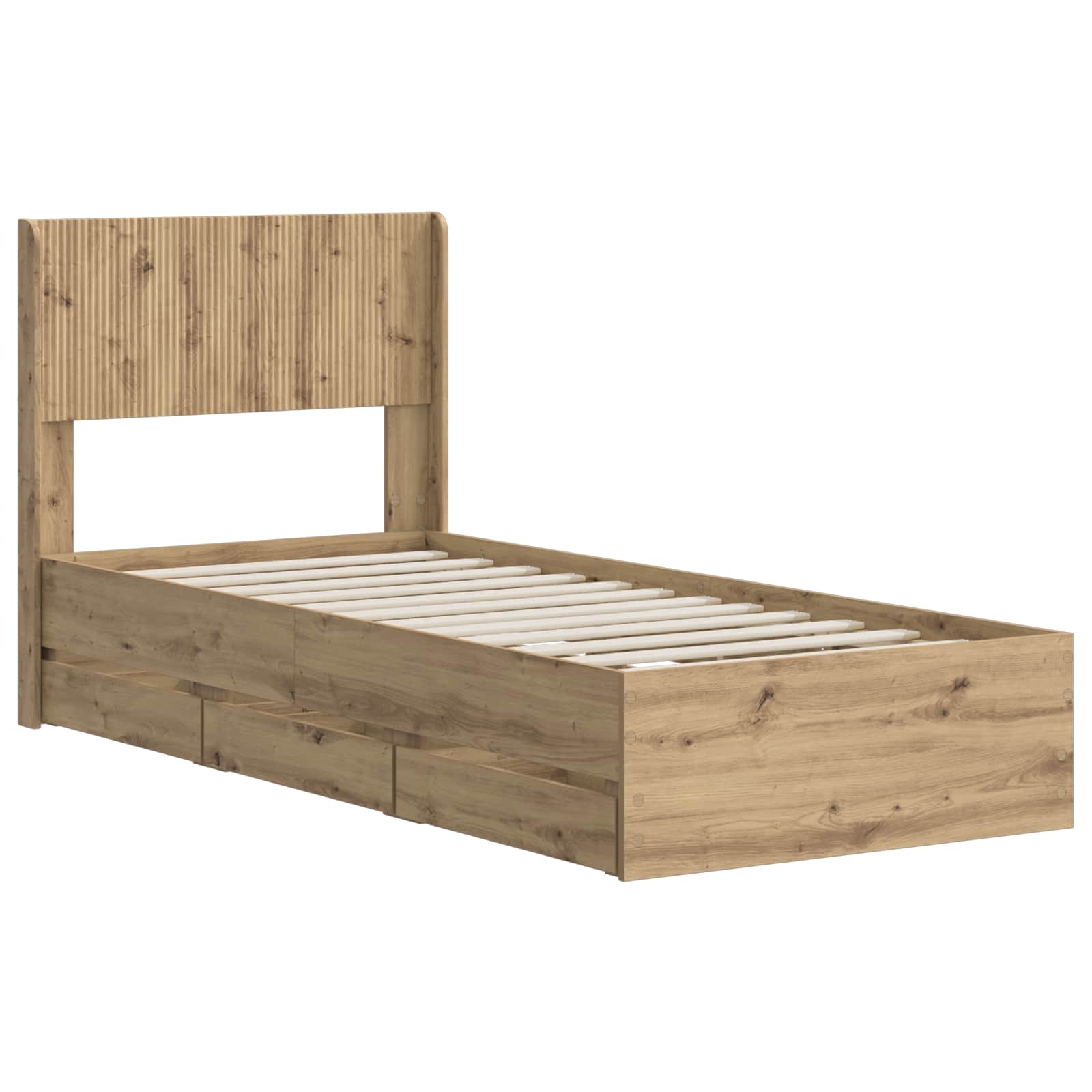 Sängynrunko säilytyksellä ja päänäytöllä Artisan Oak - Image 2