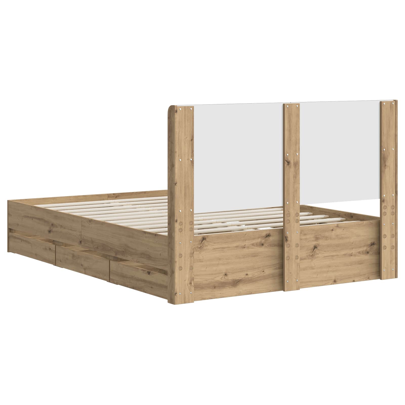 Sängynrunko säilytyksellä ja päänäytöllä Artisan Oak - Image 5