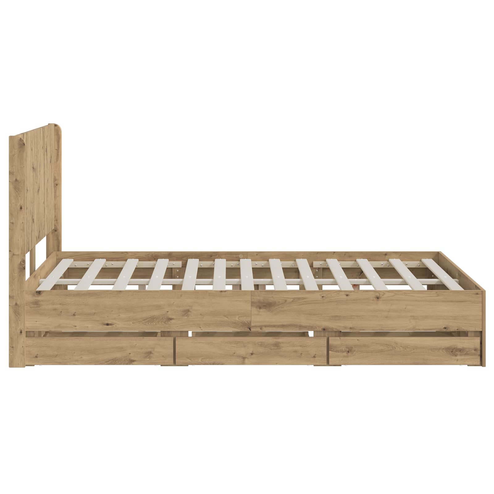 Sängynrunko säilytyksellä ja päänäytöllä Artisan Oak - Image 4
