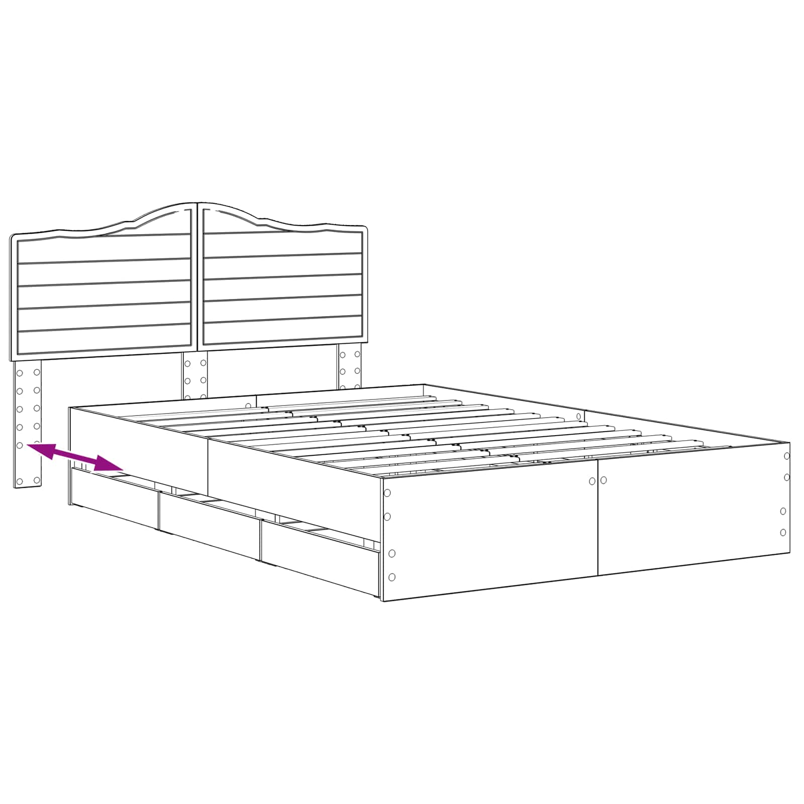 Bed Frame with Storage and Headboard Artisan Oak 140 x 190 cm - Image 8