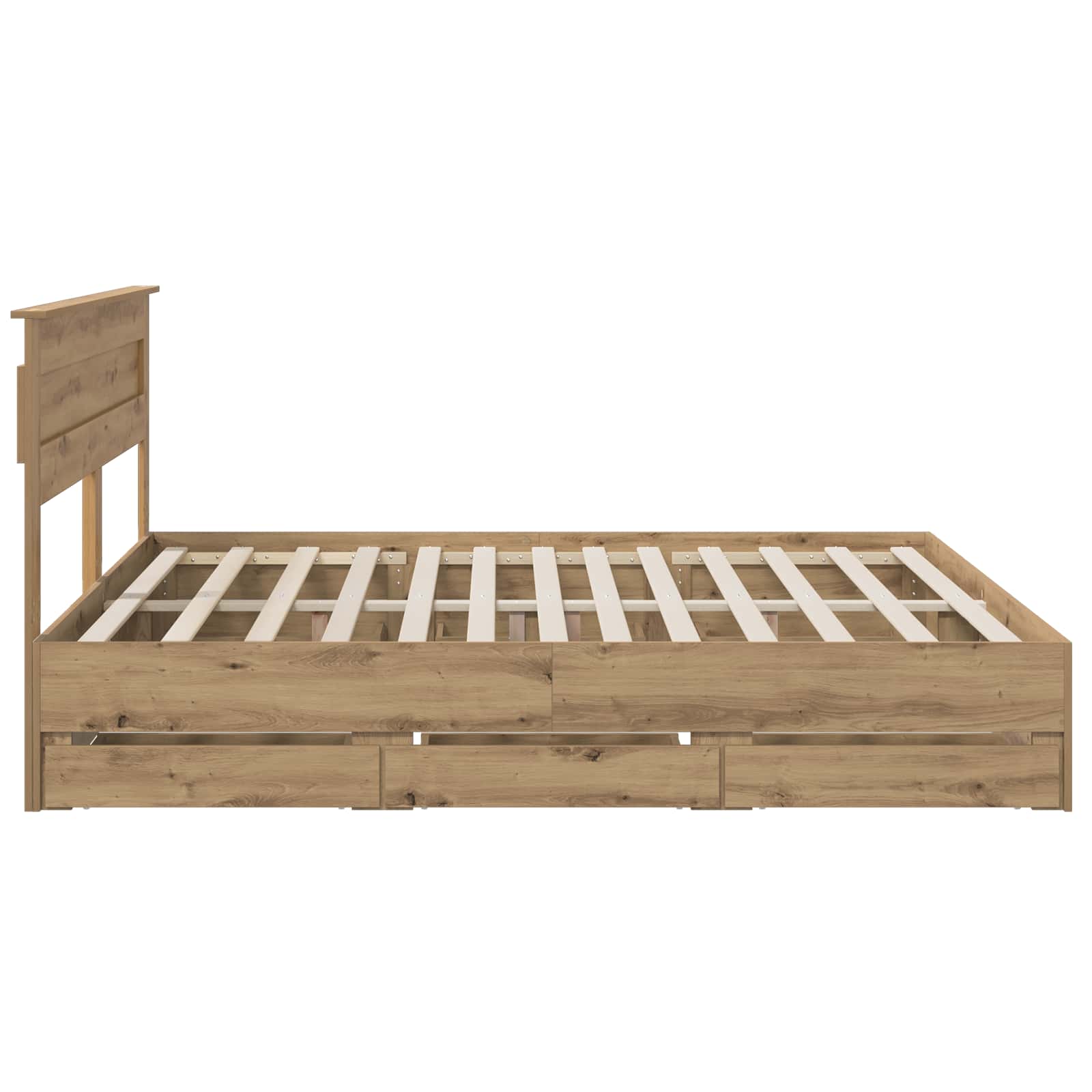 Bed Frame with Storage and Headboard Artisan Oak 180 x 200 cm - Image 4