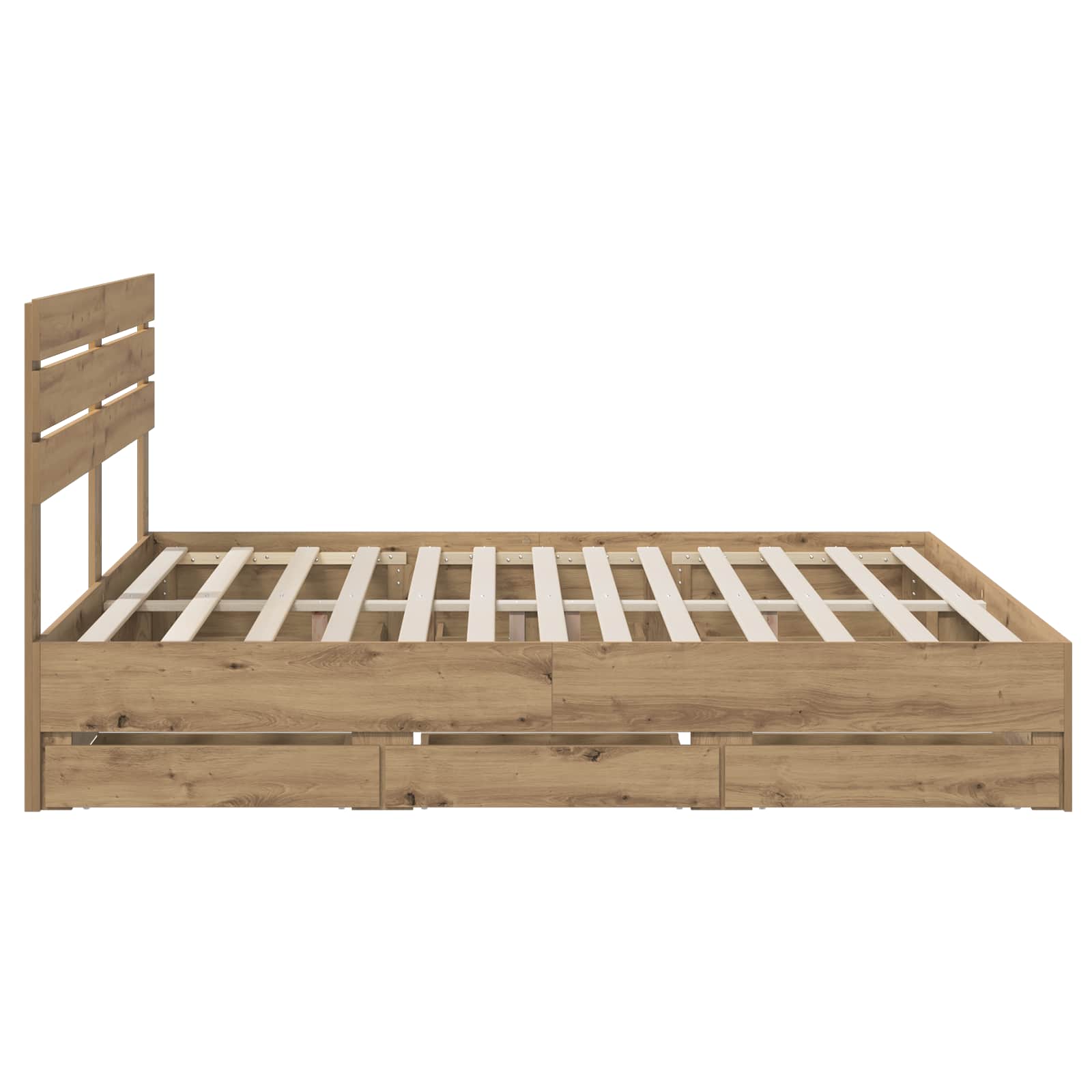 Bed Frame with Storage and Headboard Artisan Oak 180 x 200 cm - Image 4