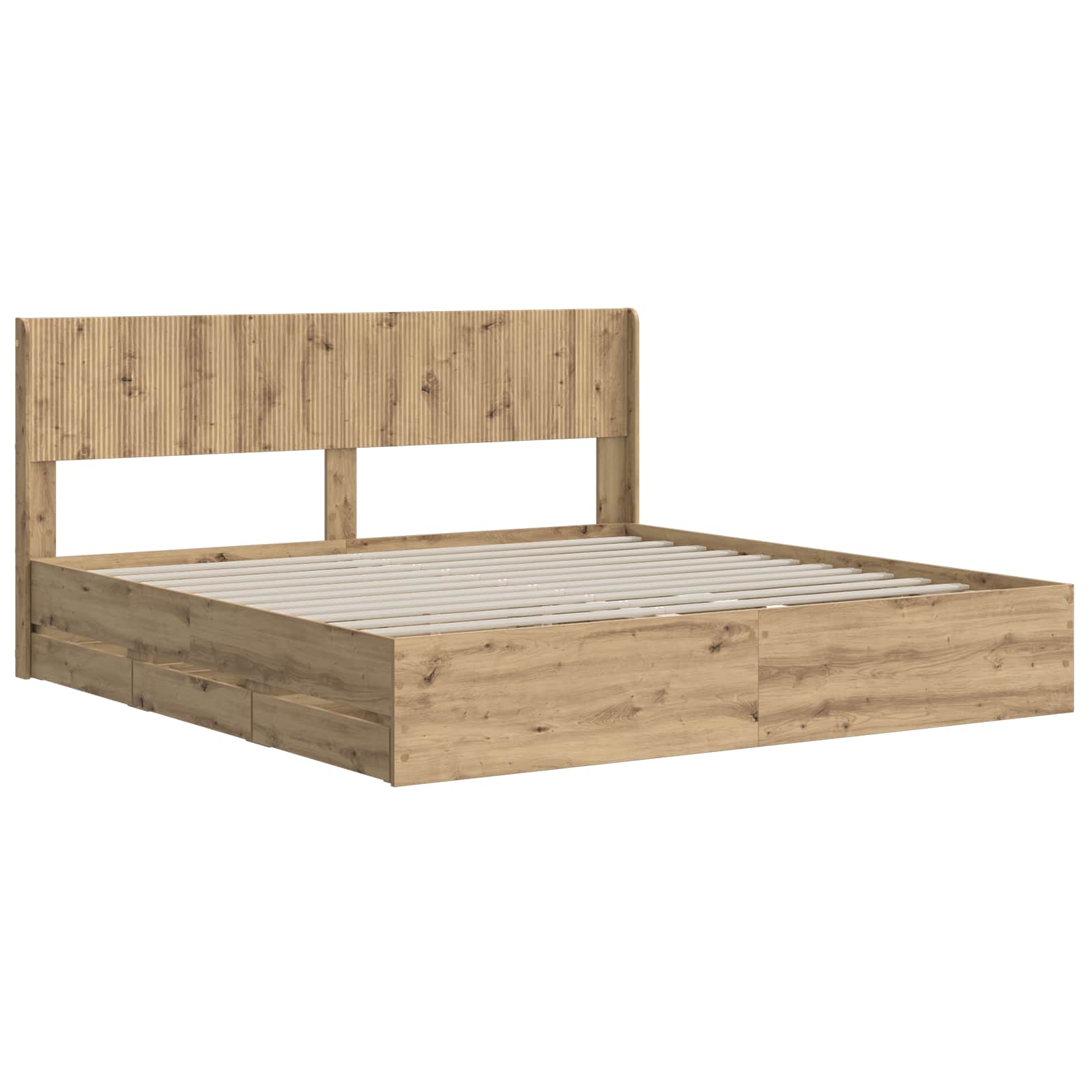 Sängynrunko säilytyksellä ja päänäytöllä Artisan Oak - Image 2