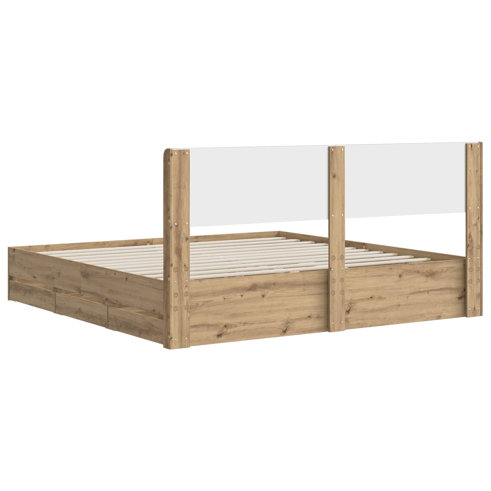 Sängynrunko säilytyksellä ja päänäytöllä Artisan Oak - Image 5