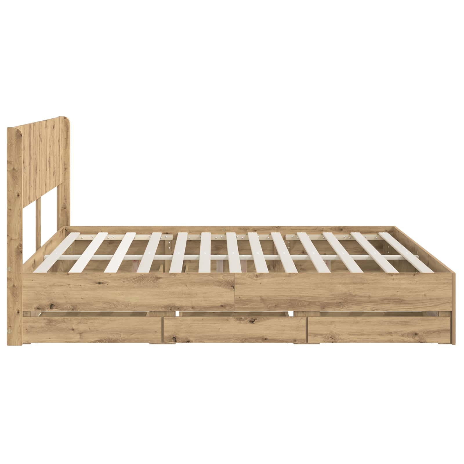 Sängynrunko säilytyksellä ja päänäytöllä Artisan Oak - Image 4