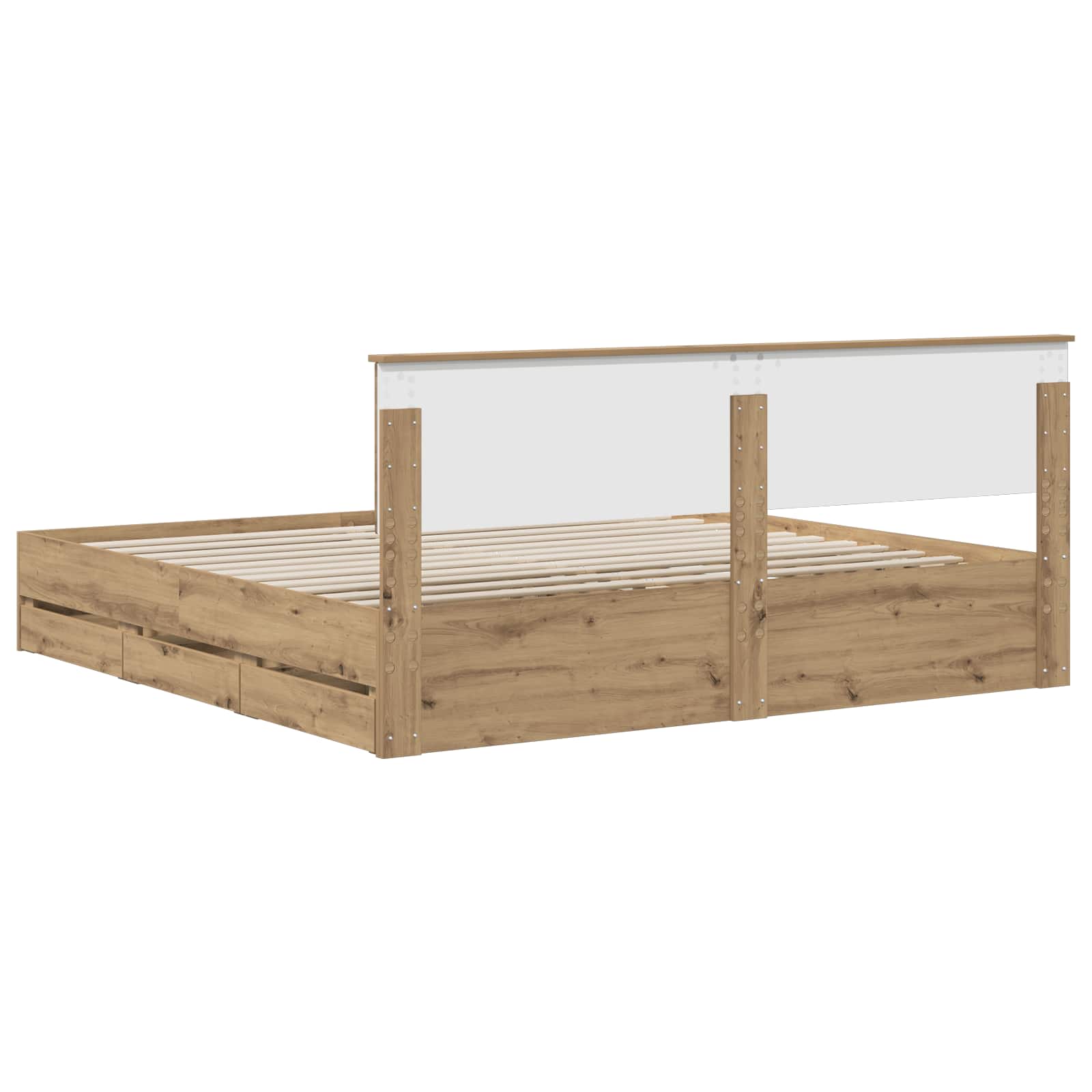 Bed Frame with Storage and Headboard Artisan Oak 180 x 200 cm - Image 5