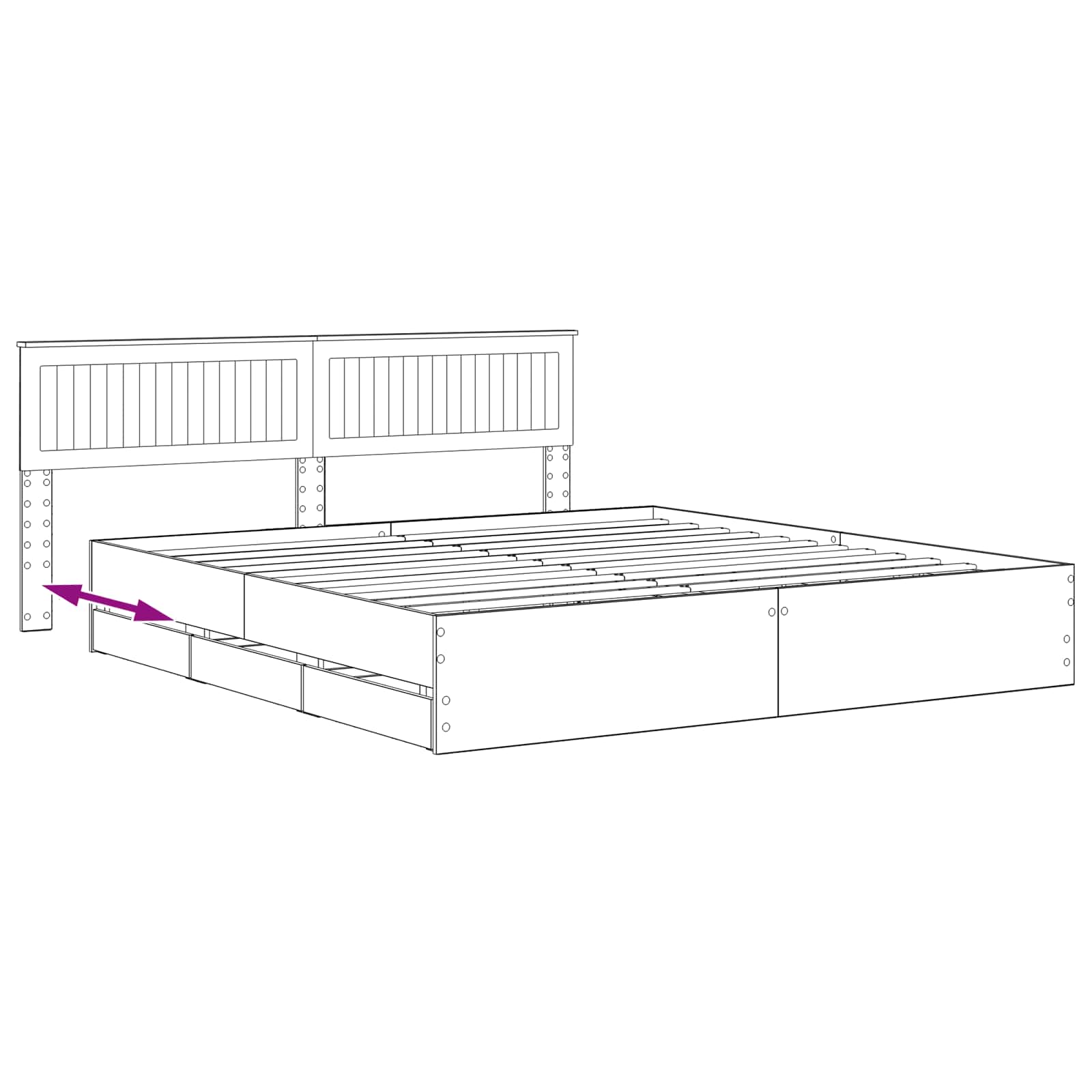 Bed Frame with Storage and Headboard Artisan Oak 180 x 200 cm - Image 8