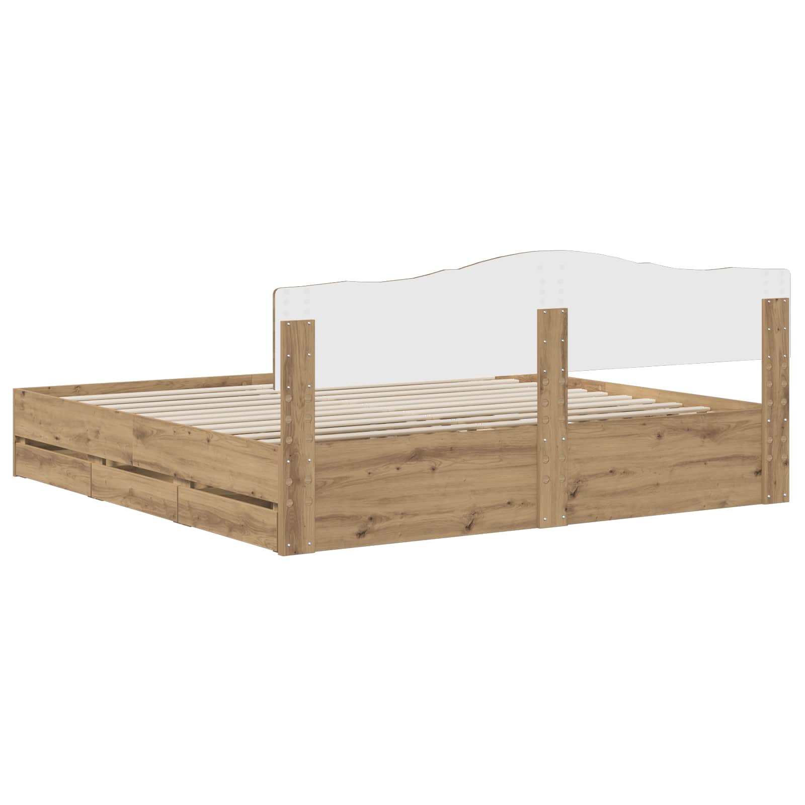 Bed Frame with Storage and Headboard Artisan Oak 180 x 200 cm - Image 5