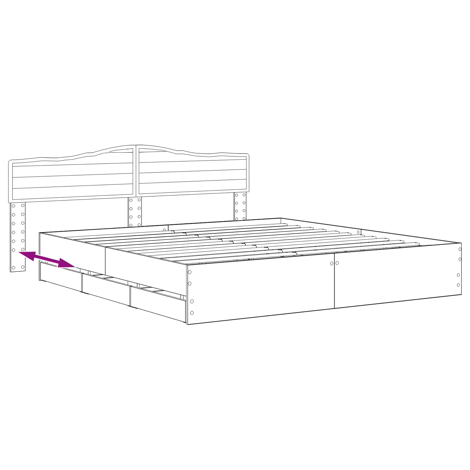 Bed Frame with Storage and Headboard Artisan Oak 180 x 200 cm - Image 8
