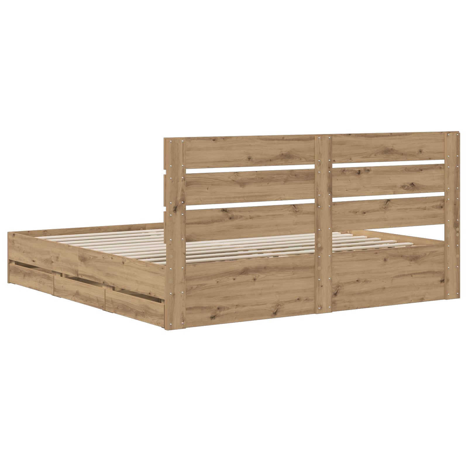 Bed Frame with Storage and Headboard Artisan Oak 180 x 200 cm - Image 5