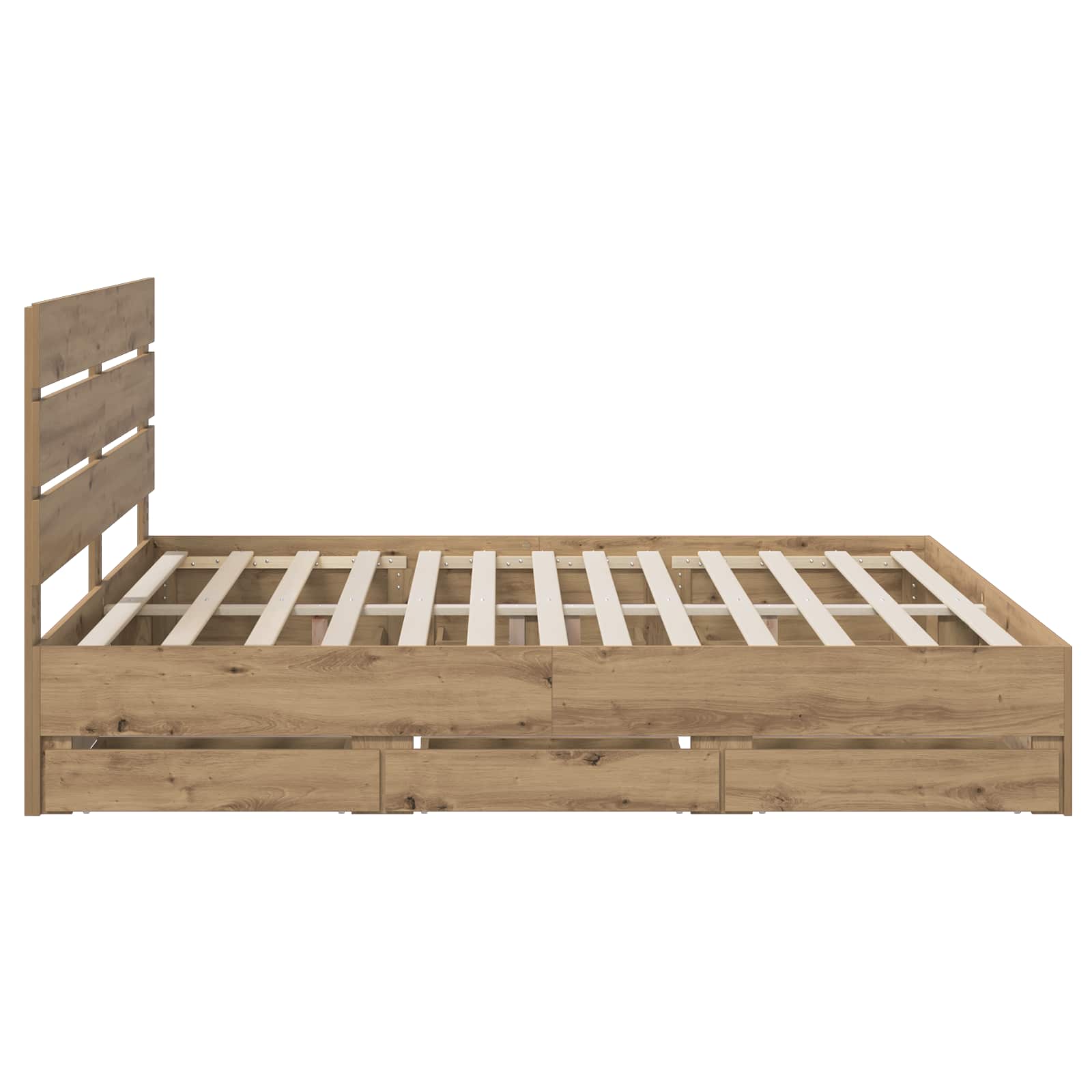 Bed Frame with Storage and Headboard Artisan Oak 180 x 200 cm - Image 4