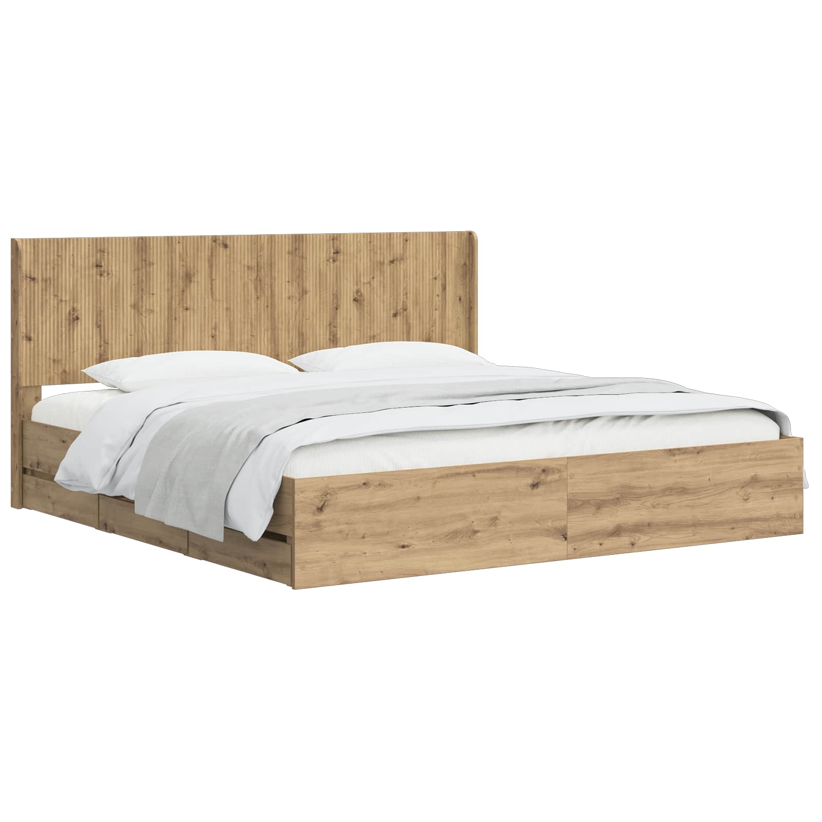 Sängynrunko säilytyksellä ja päänäytöllä Artisan Oak