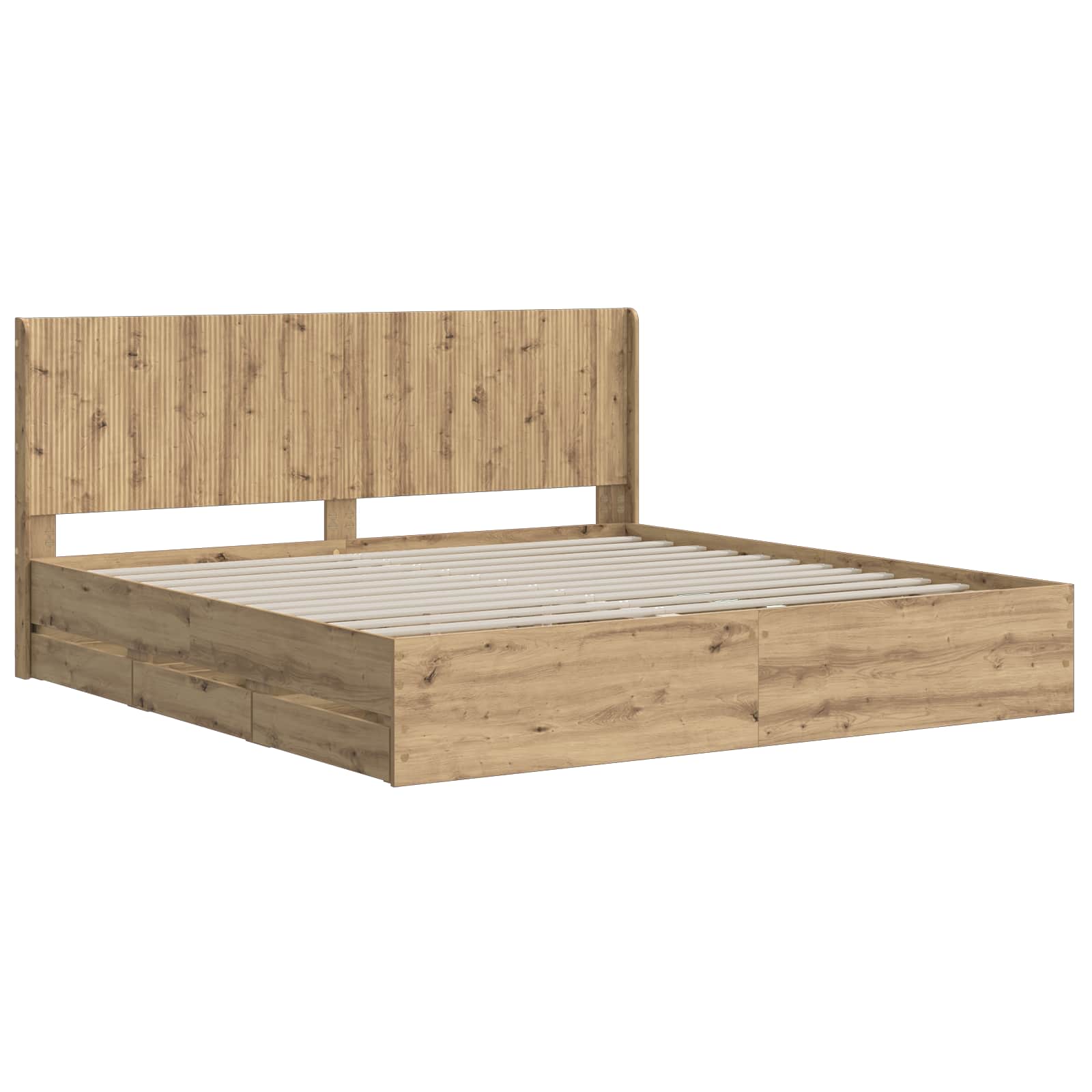 Sängynrunko säilytyksellä ja päänäytöllä Artisan Oak - Image 2