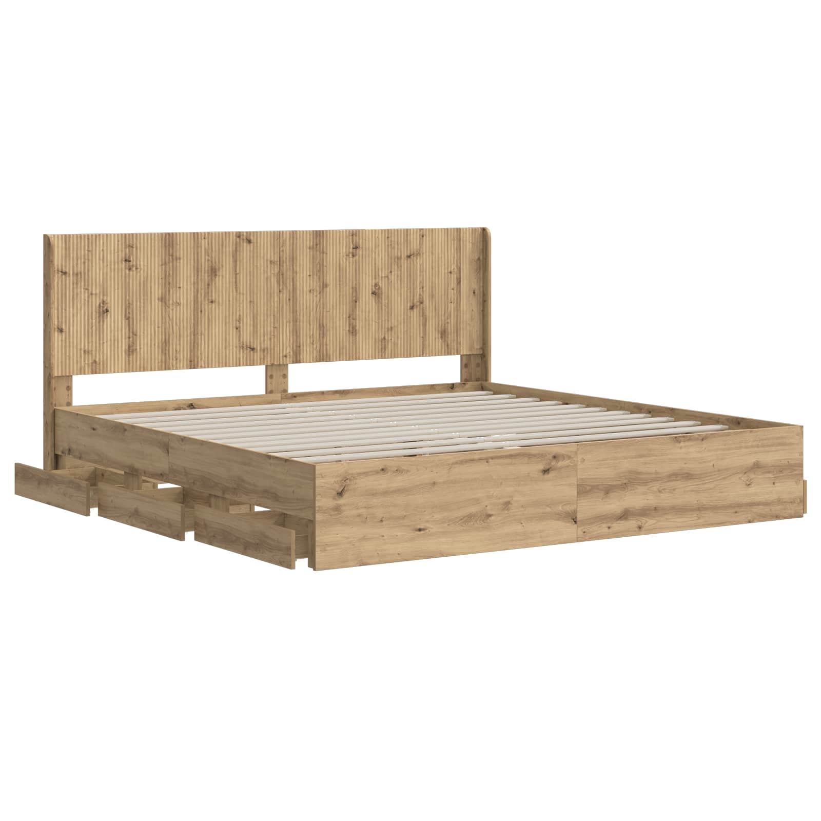 Sängynrunko säilytyksellä ja päänäytöllä Artisan Oak - Image 3