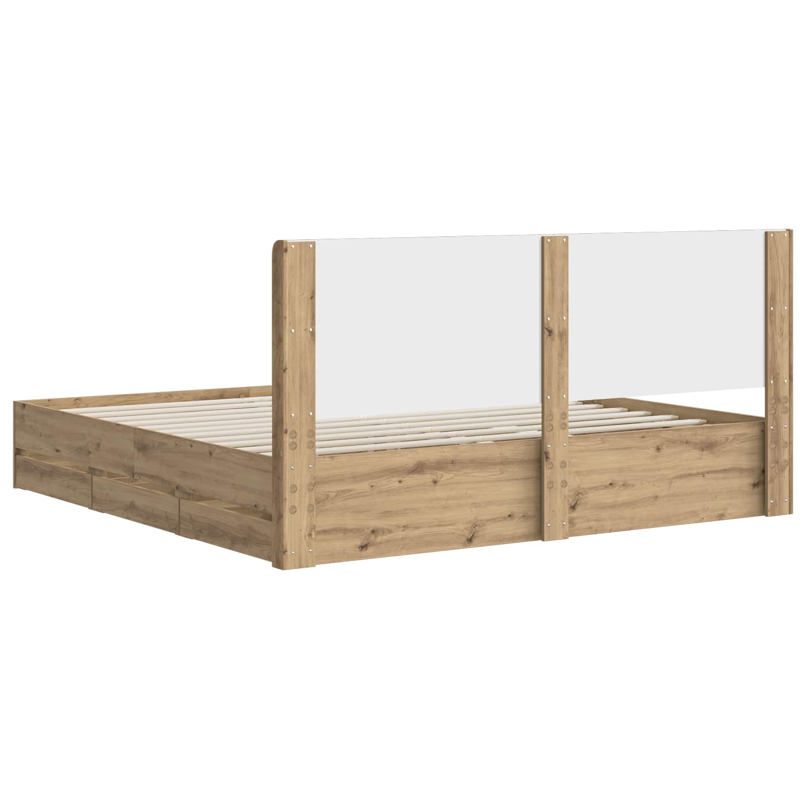 Sängynrunko säilytyksellä ja päänäytöllä Artisan Oak - Image 5