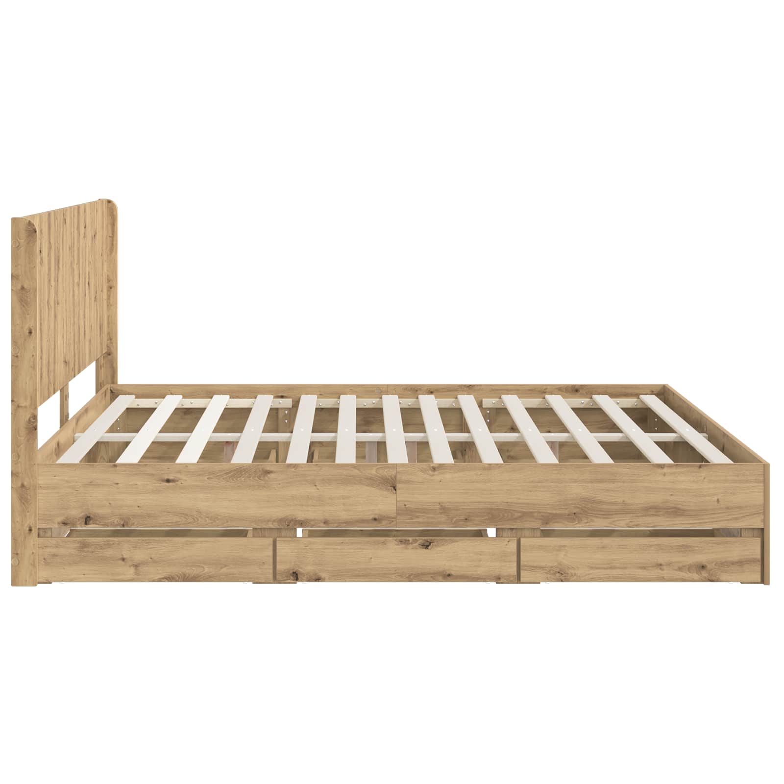 Sängynrunko säilytyksellä ja päänäytöllä Artisan Oak - Image 4