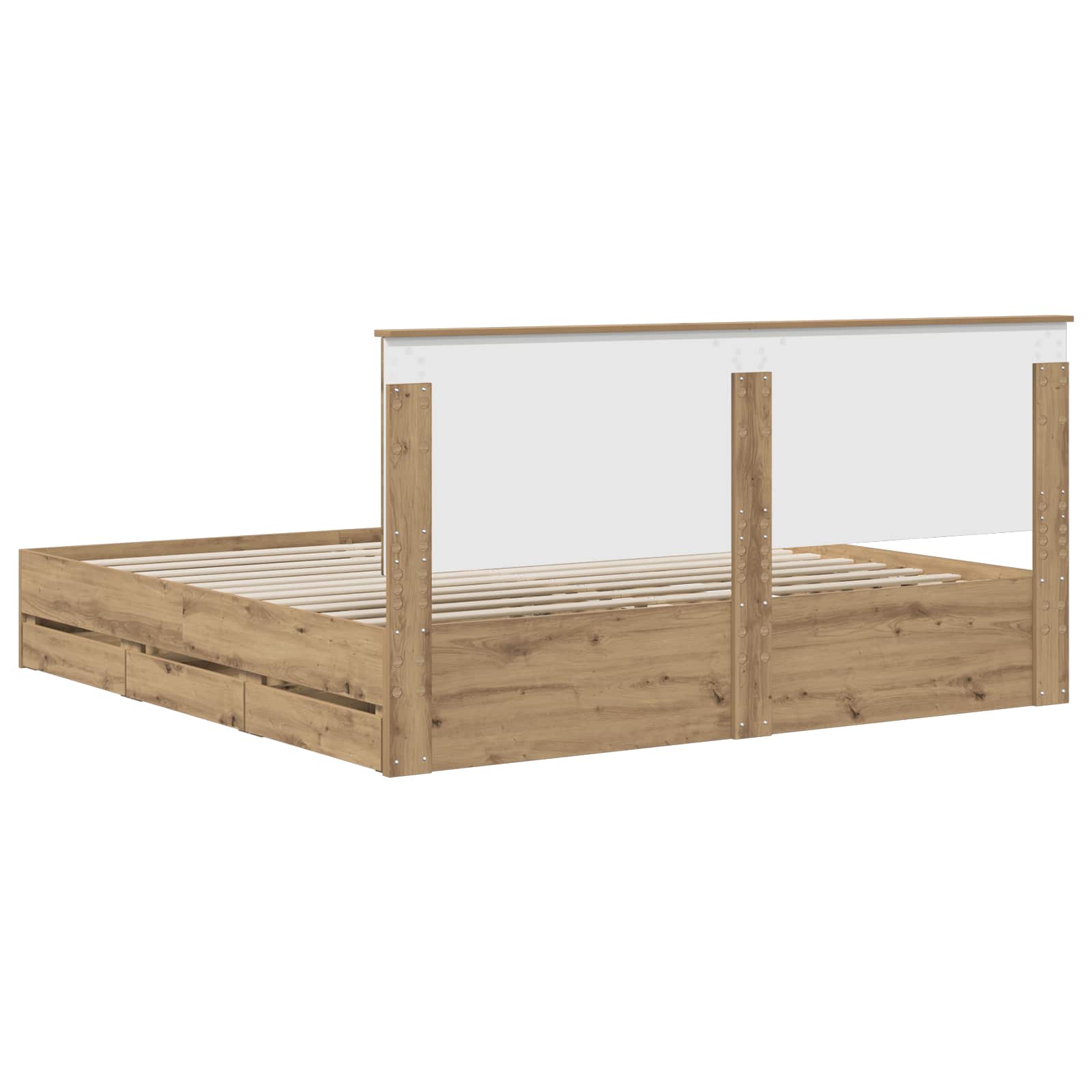 Bed Frame with Storage and Headboard Artisan Oak 180 x 200 cm - Image 5