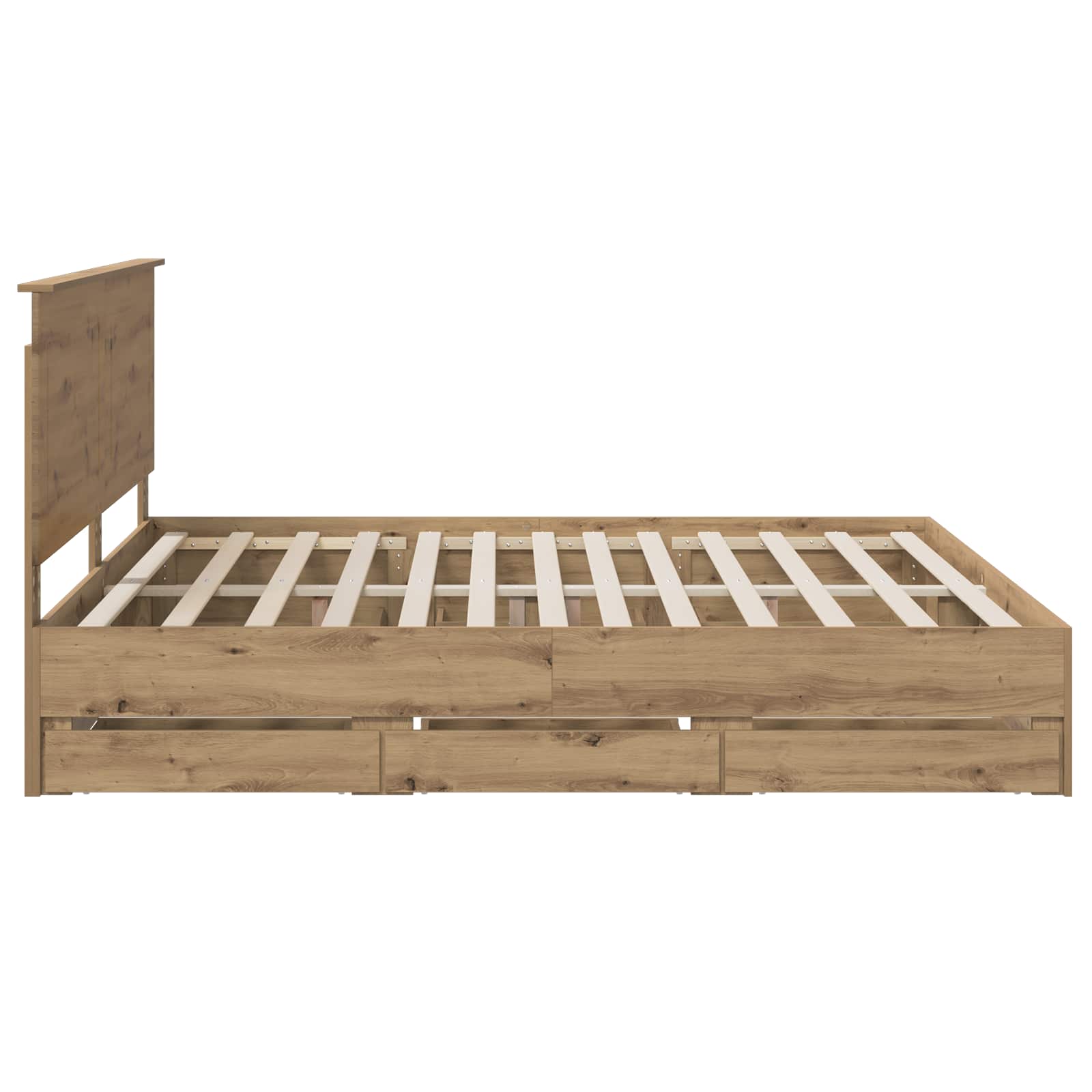 Bed Frame with Storage and Headboard Artisan Oak 180 x 200 cm - Image 4