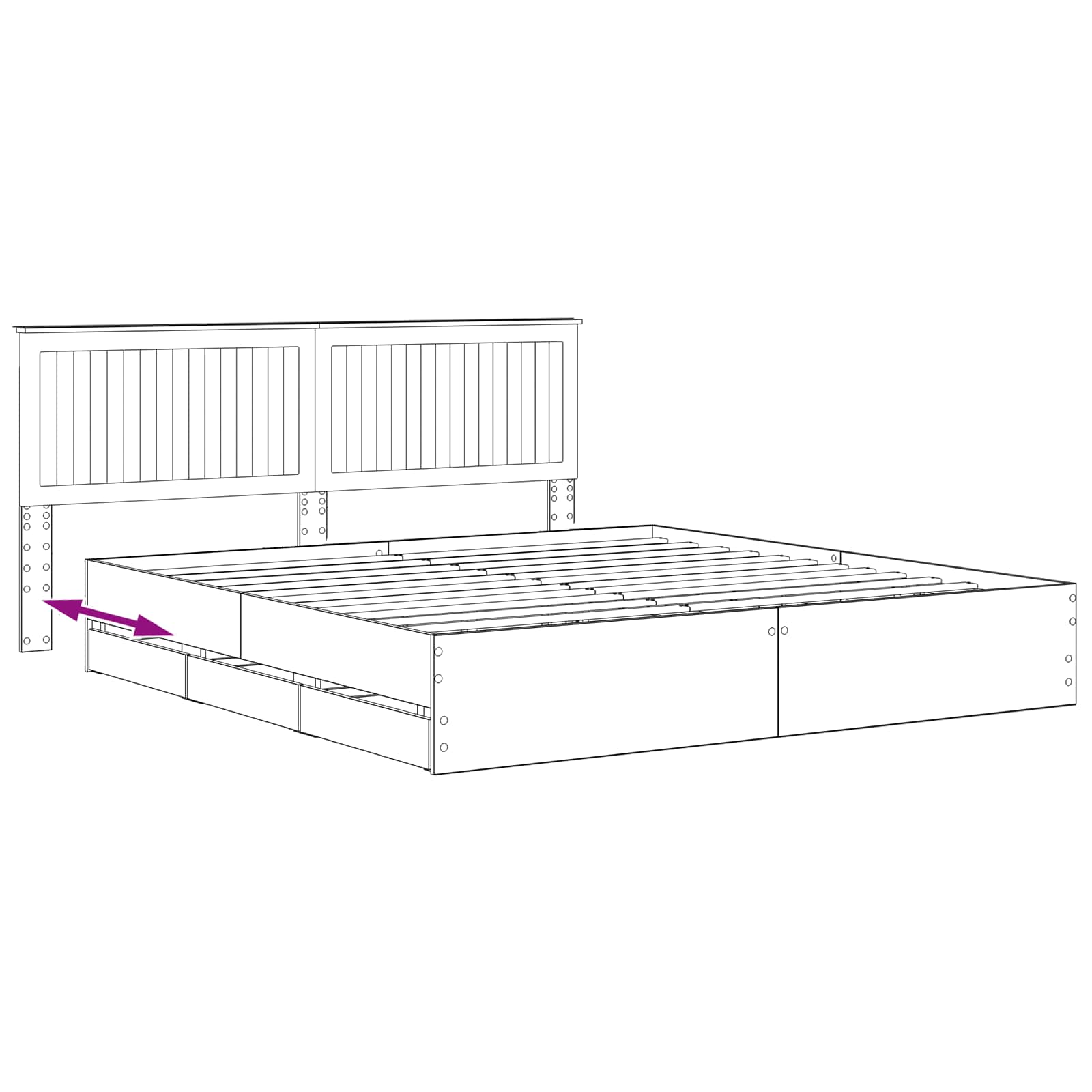 Bed Frame with Storage and Headboard Artisan Oak 180 x 200 cm - Image 8