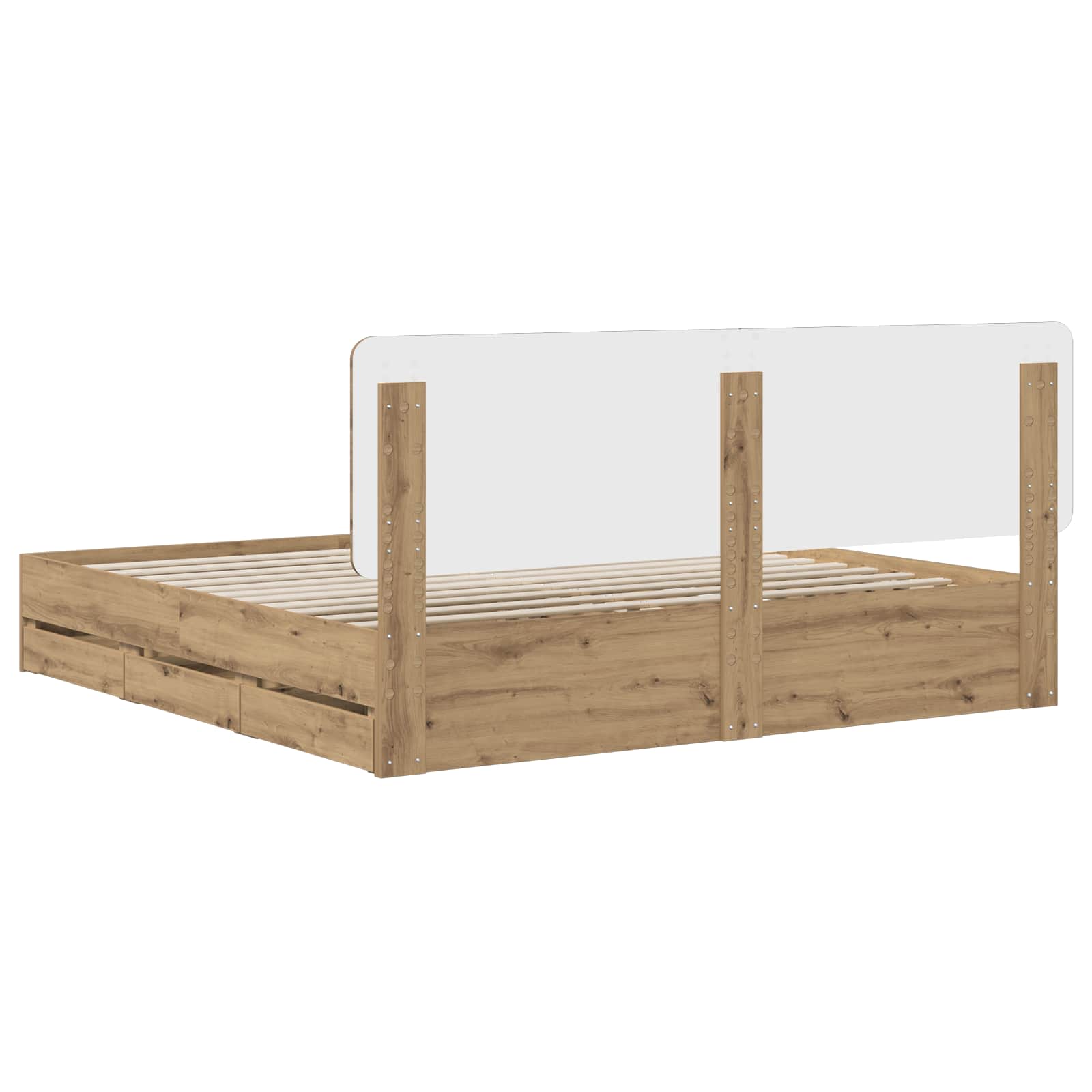 Bed Frame with Storage and Headboard Artisan Oak 180 x 200 cm - Image 5