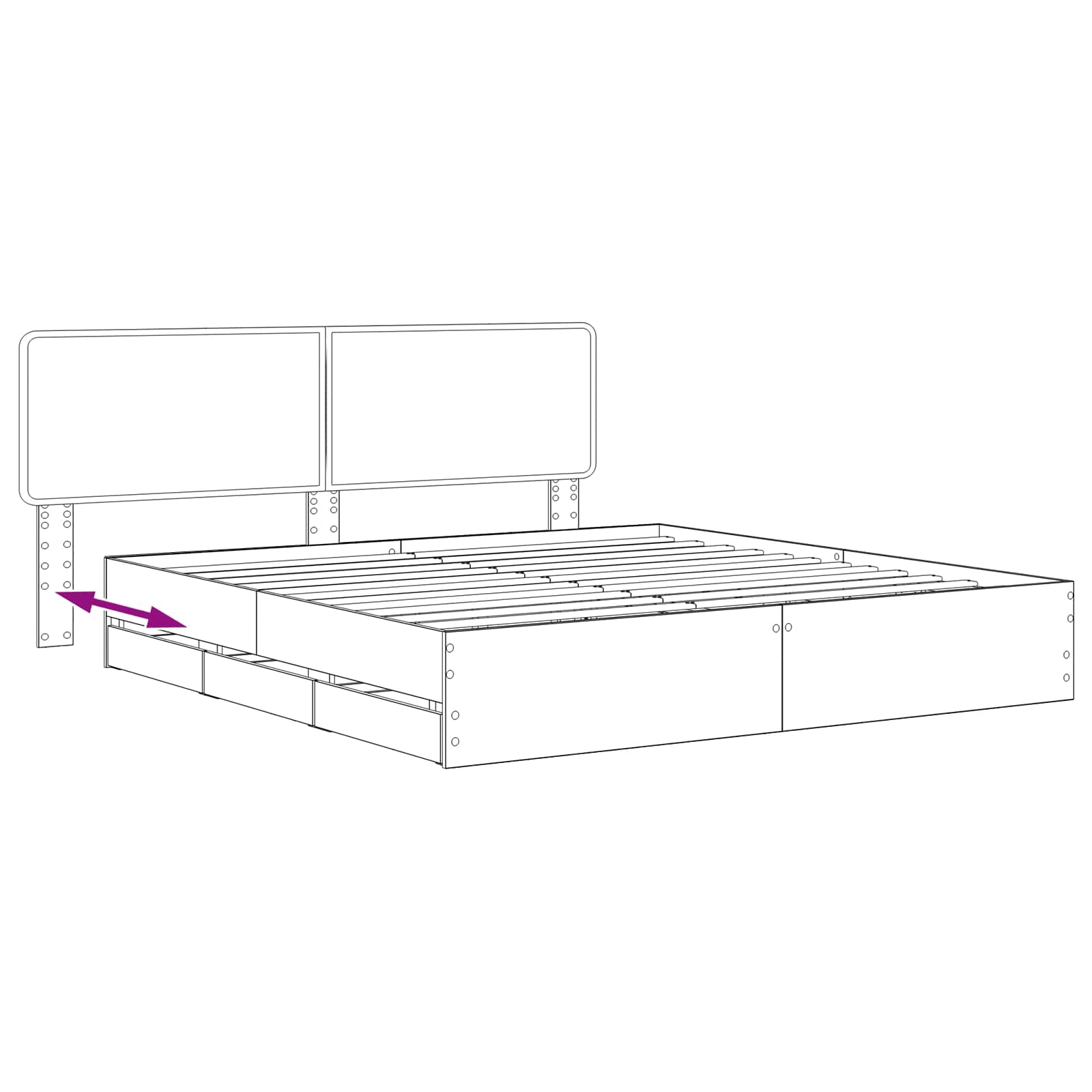 Bed Frame with Storage and Headboard Artisan Oak 180 x 200 cm - Image 8