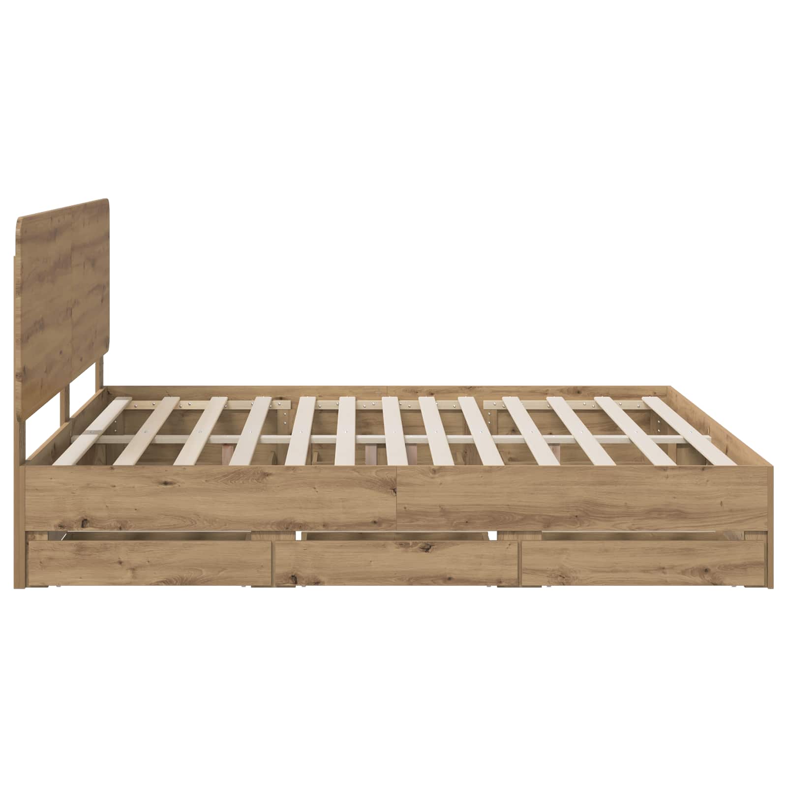 Bed Frame with Storage and Headboard Artisan Oak 180 x 200 cm - Image 4