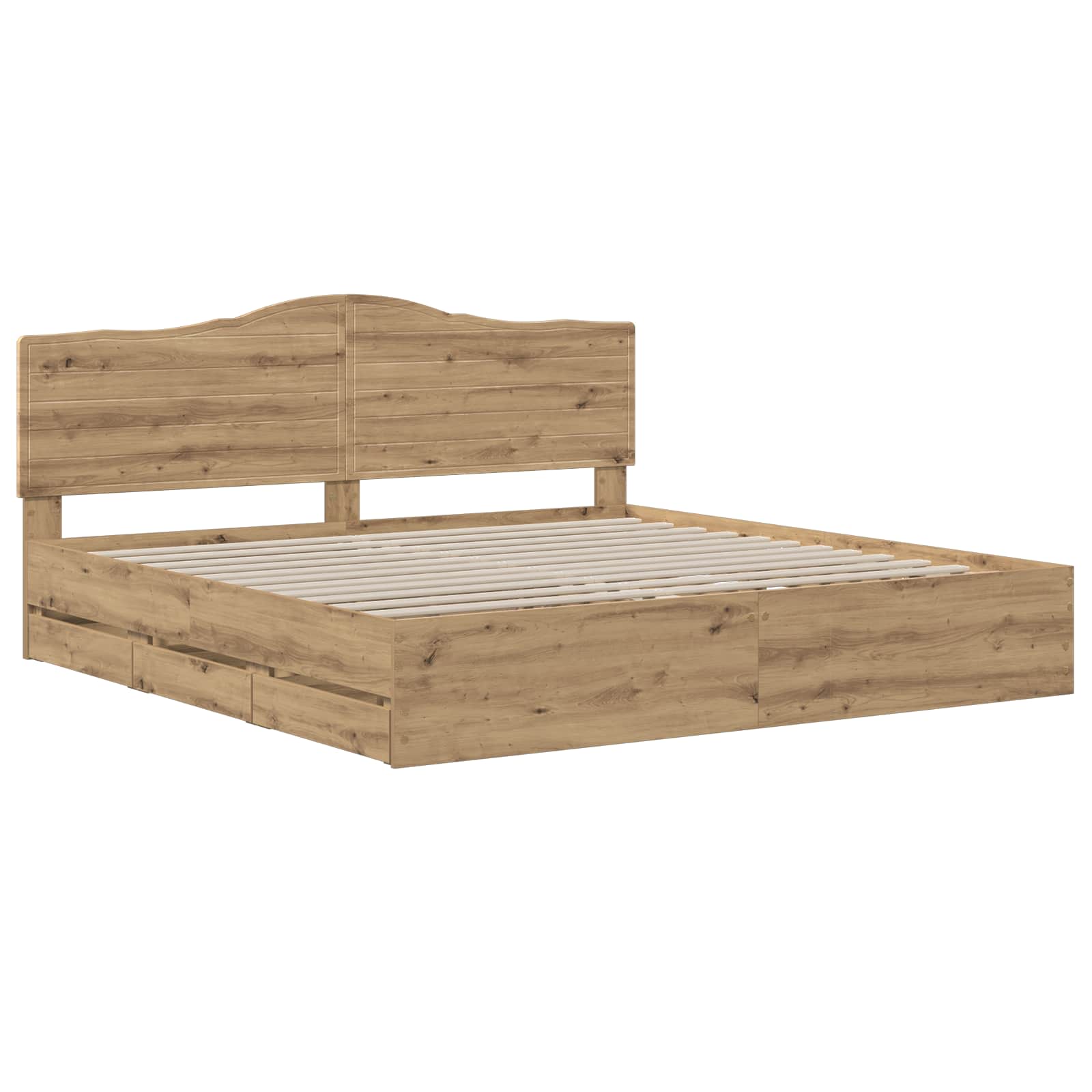 Bed Frame with Storage and Headboard Artisan Oak 180 x 200 cm - Image 2