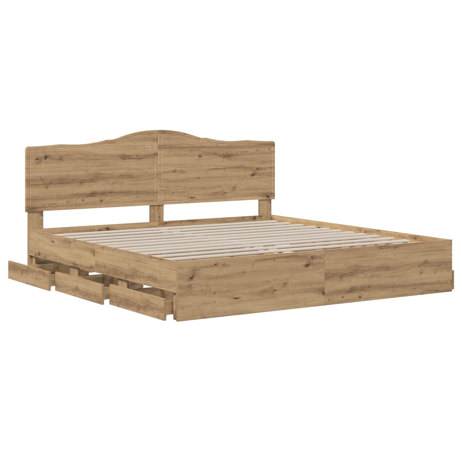 Bed Frame with Storage and Headboard Artisan Oak 180 x 200 cm - Image 3
