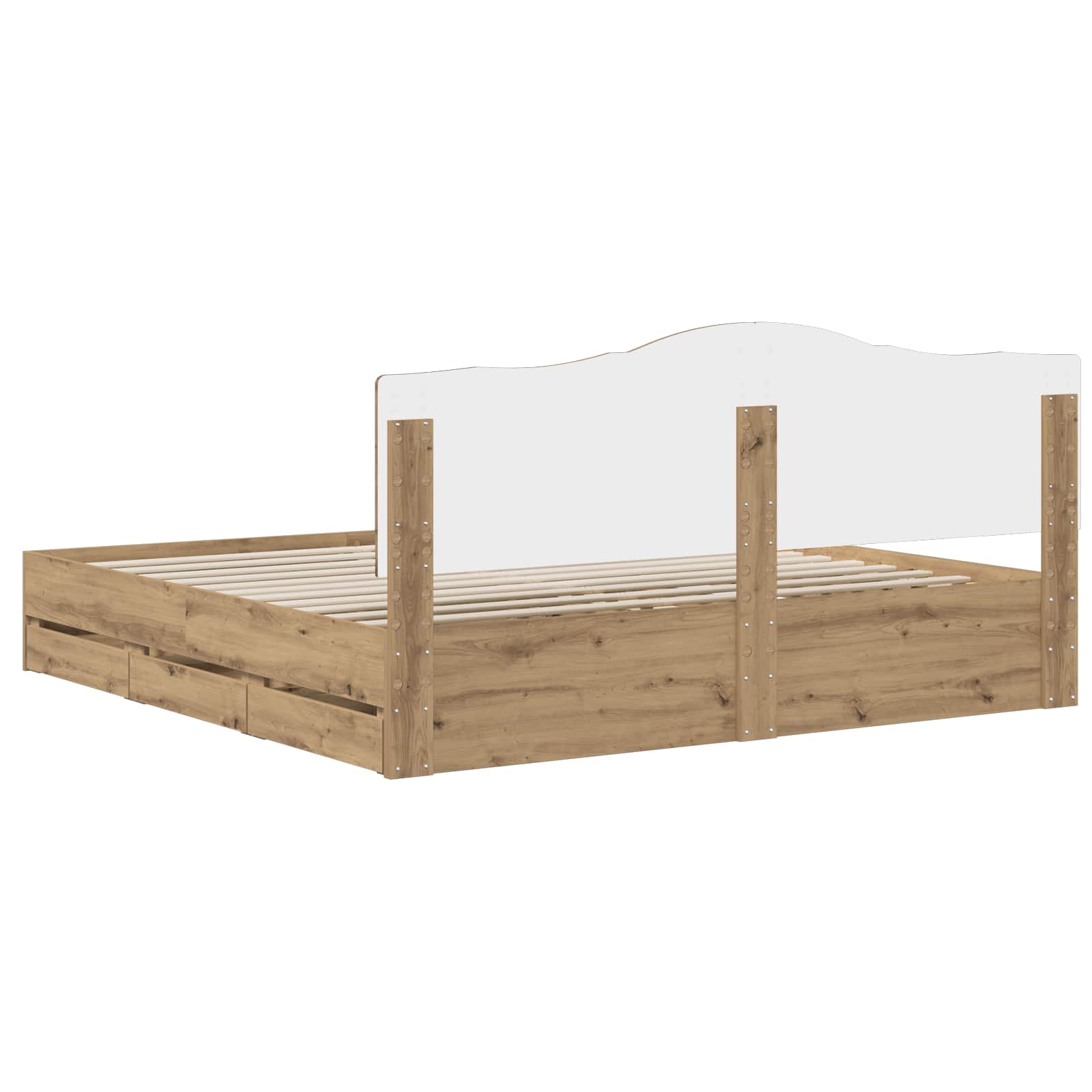 Bed Frame with Storage and Headboard Artisan Oak 180 x 200 cm - Image 5