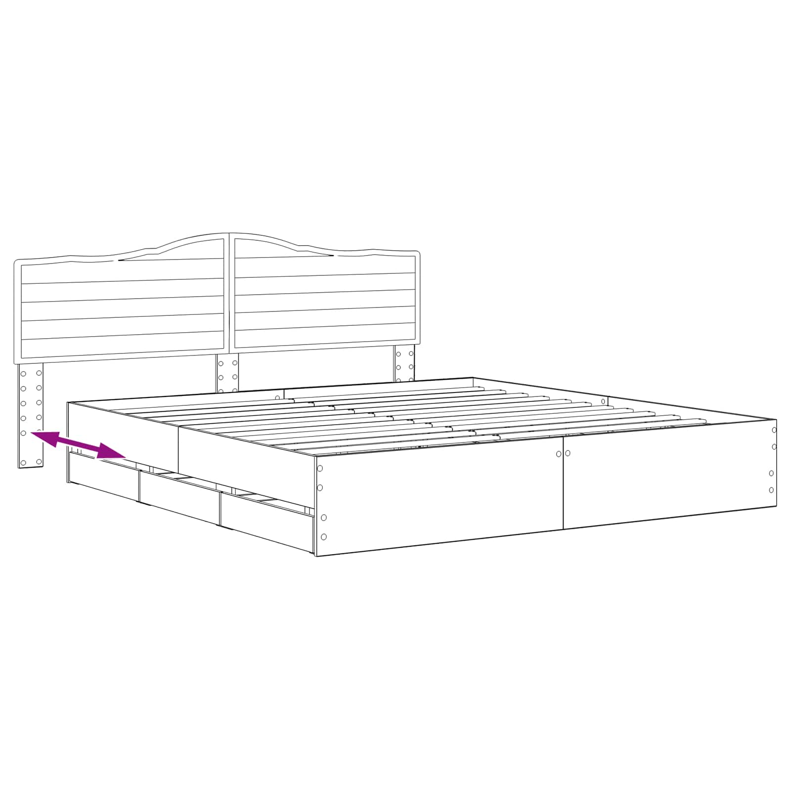 Bed Frame with Storage and Headboard Artisan Oak 180 x 200 cm - Image 8