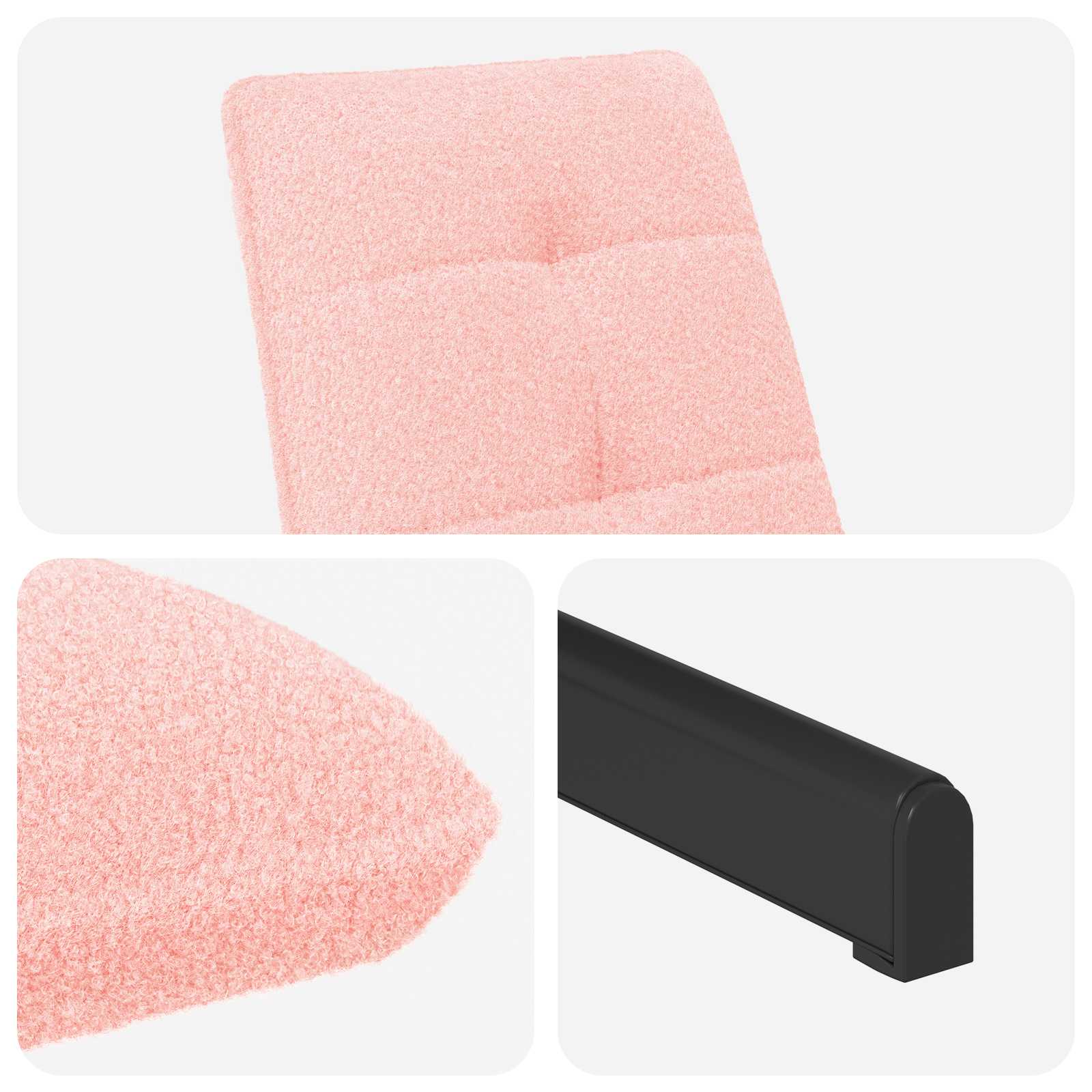 vidaXL Drehstuhl Rosa Bouclé – Bild 6
