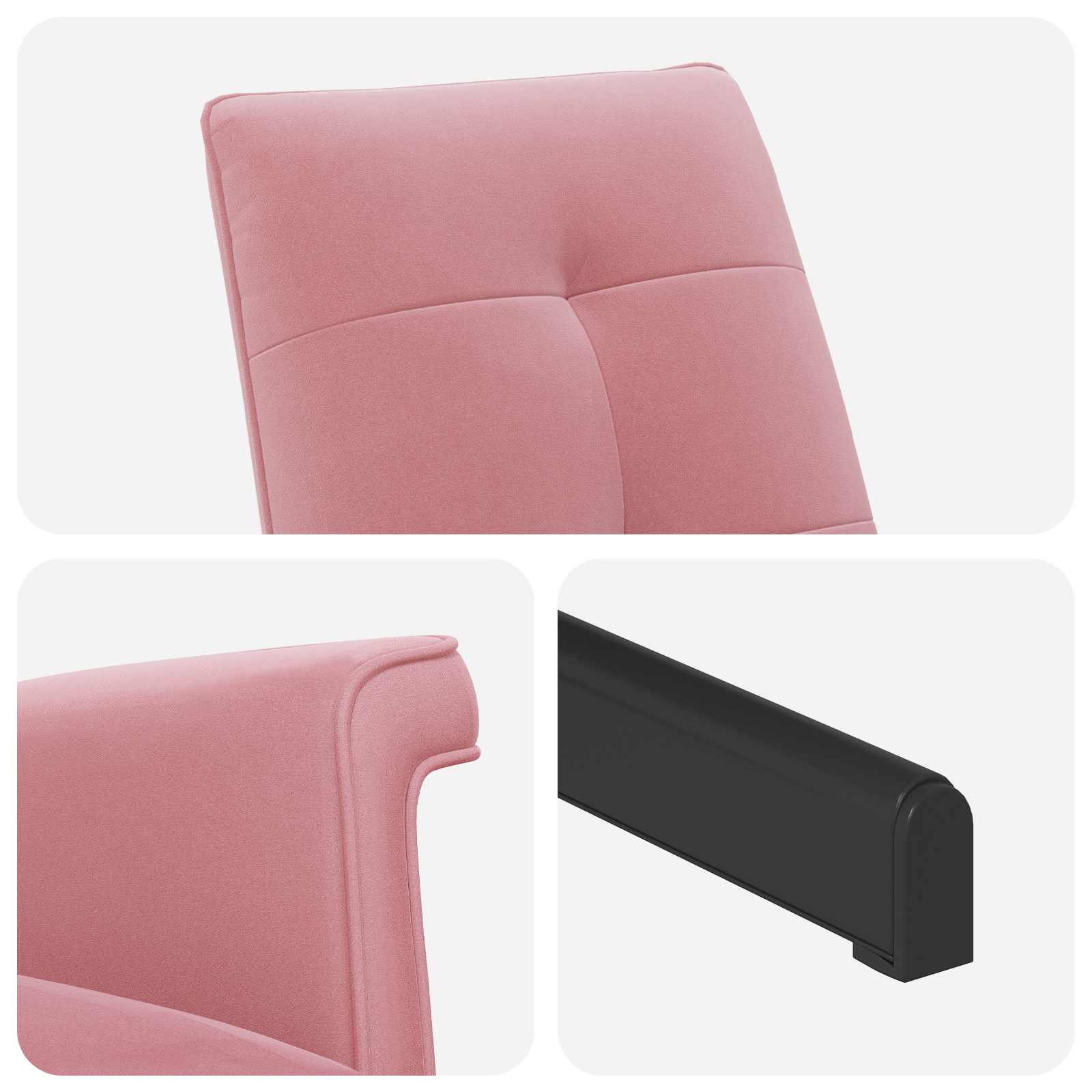 vidaXL Drehstuhl Rosa Samt – Bild 6