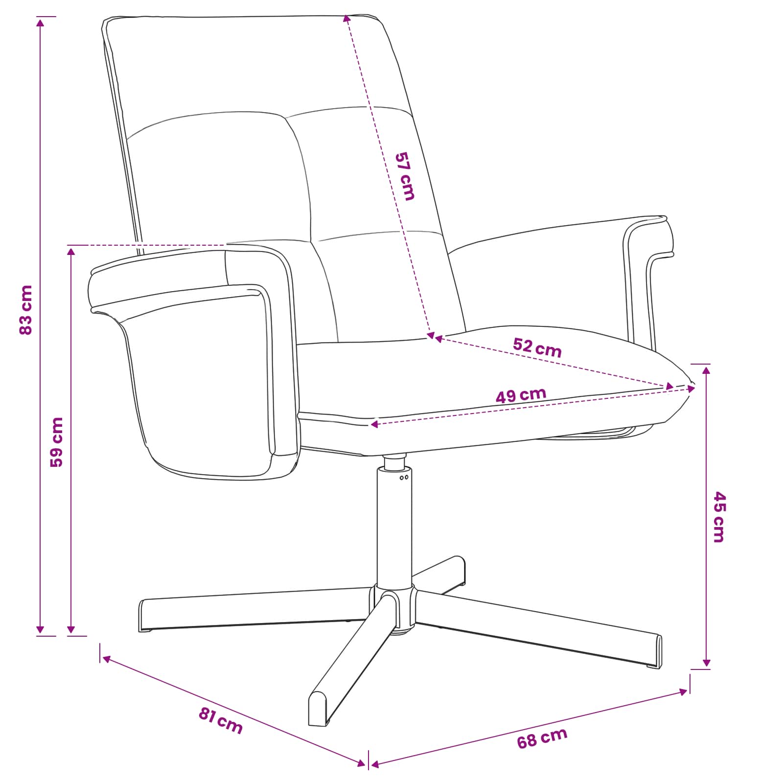 vidaXL Drehstuhl Rosa Samt – Bild 9