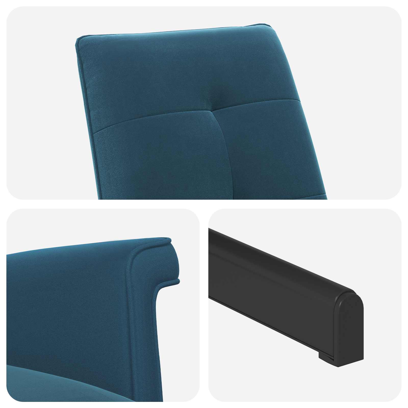 vidaXL Drehstuhl mit Hocker Blau Samt – Bild 7