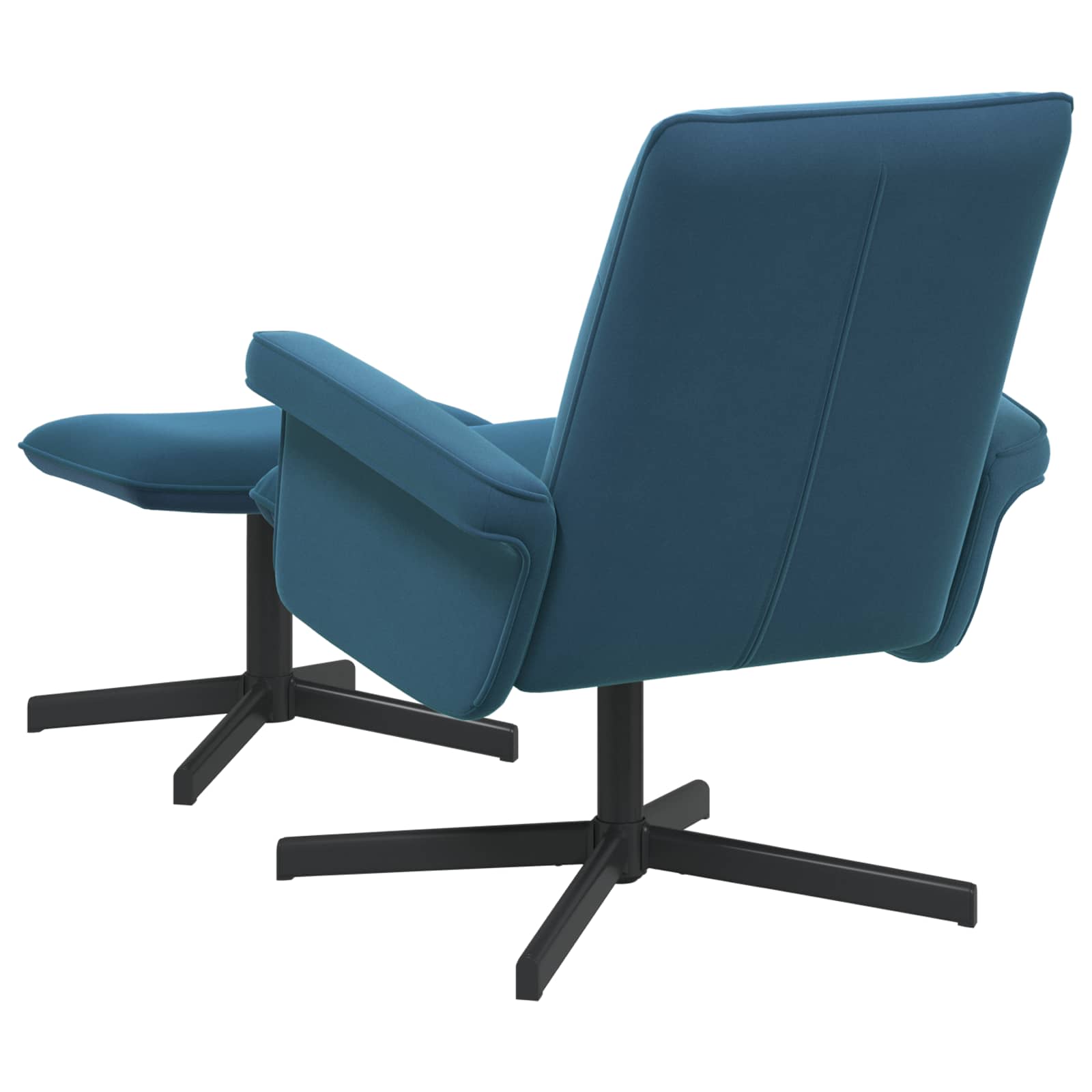 vidaXL Drehstuhl mit Hocker Blau Samt – Bild 6