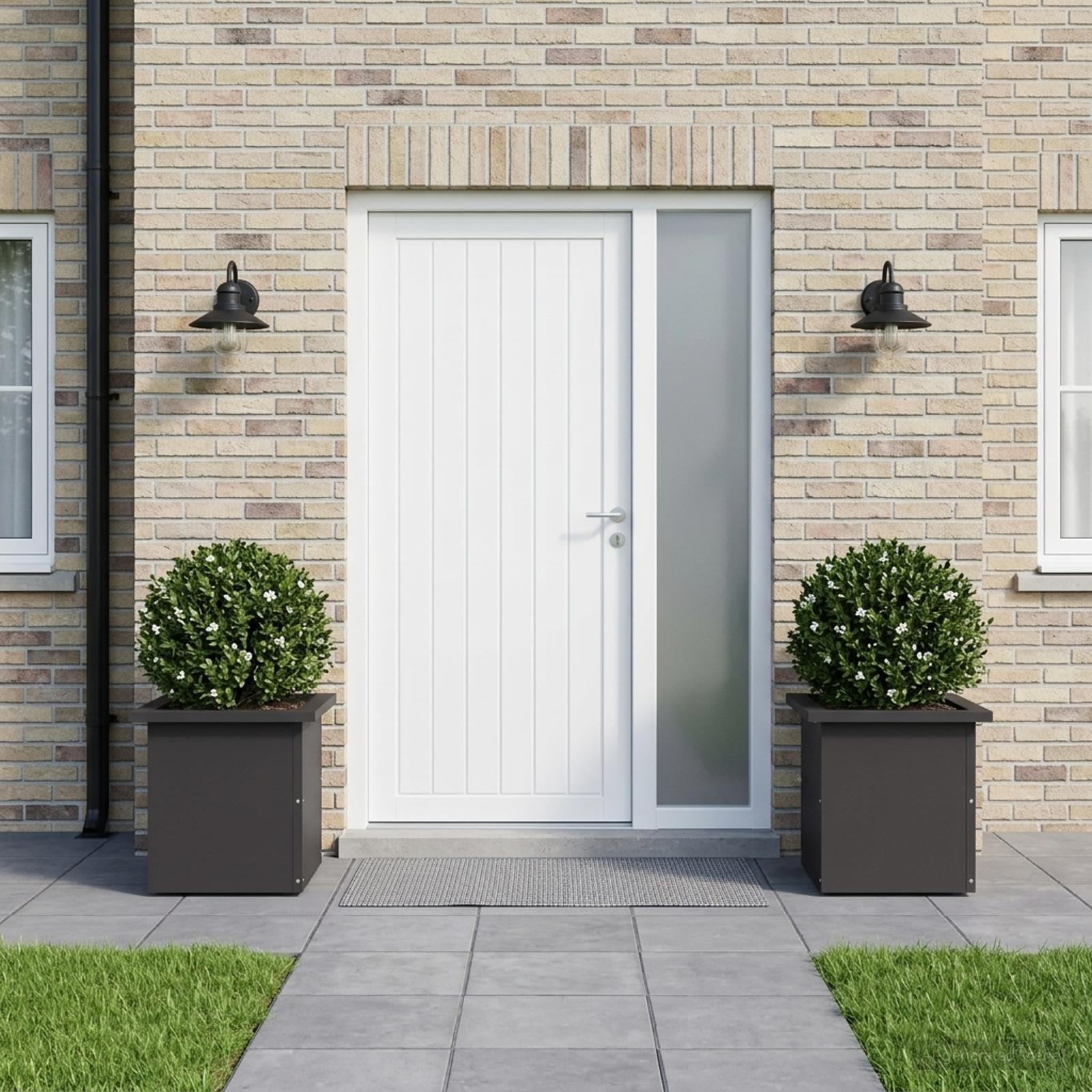 Plantenbak met led 2 st Zwart 30 x 30 x 30 cm Staal image 3