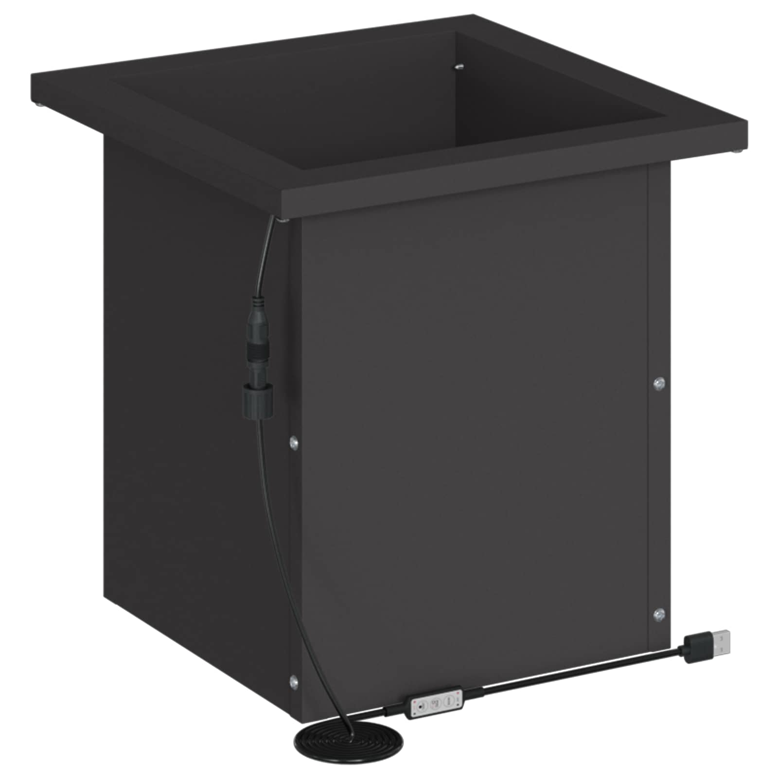 Plantenbak met led 2 st Zwart 30 x 30 x 30 cm Staal image 6