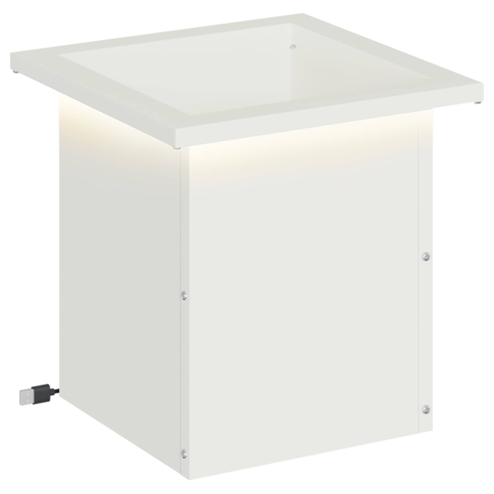Plantenbak met led Wit 30 x 30 x 30 cm Staal image 2