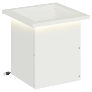 vidaXL LED-valgustusega lillekast Valge 30 x 30 x 30 cm Teras