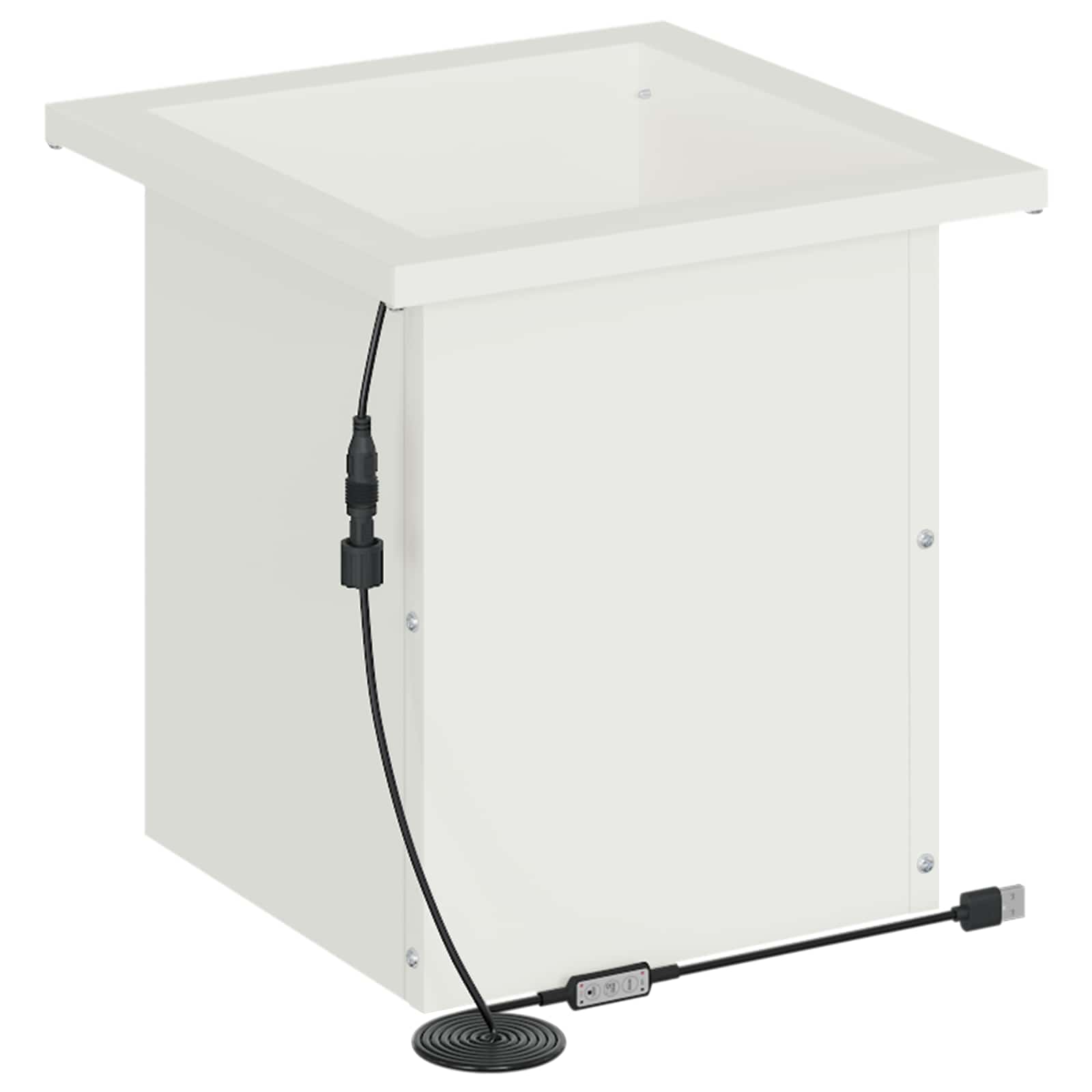 Plantenbak met led 2 st Wit 30 x 30 x 30 cm Staal image 6