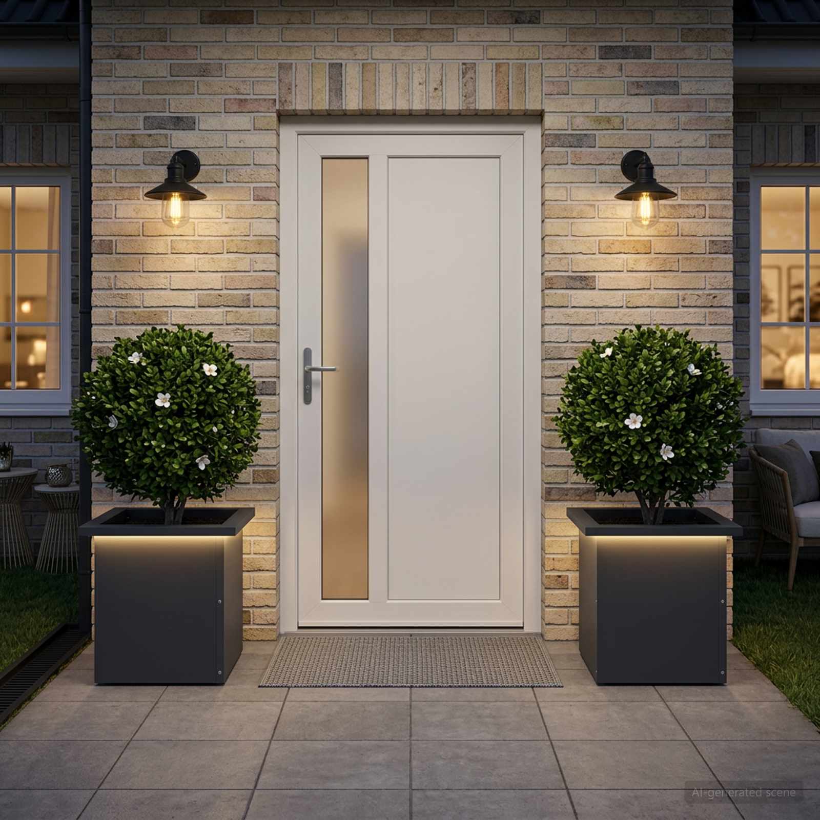 Plantenbak met led 2 st Antraciet 30 x 30 x 30 cm Staal image 1