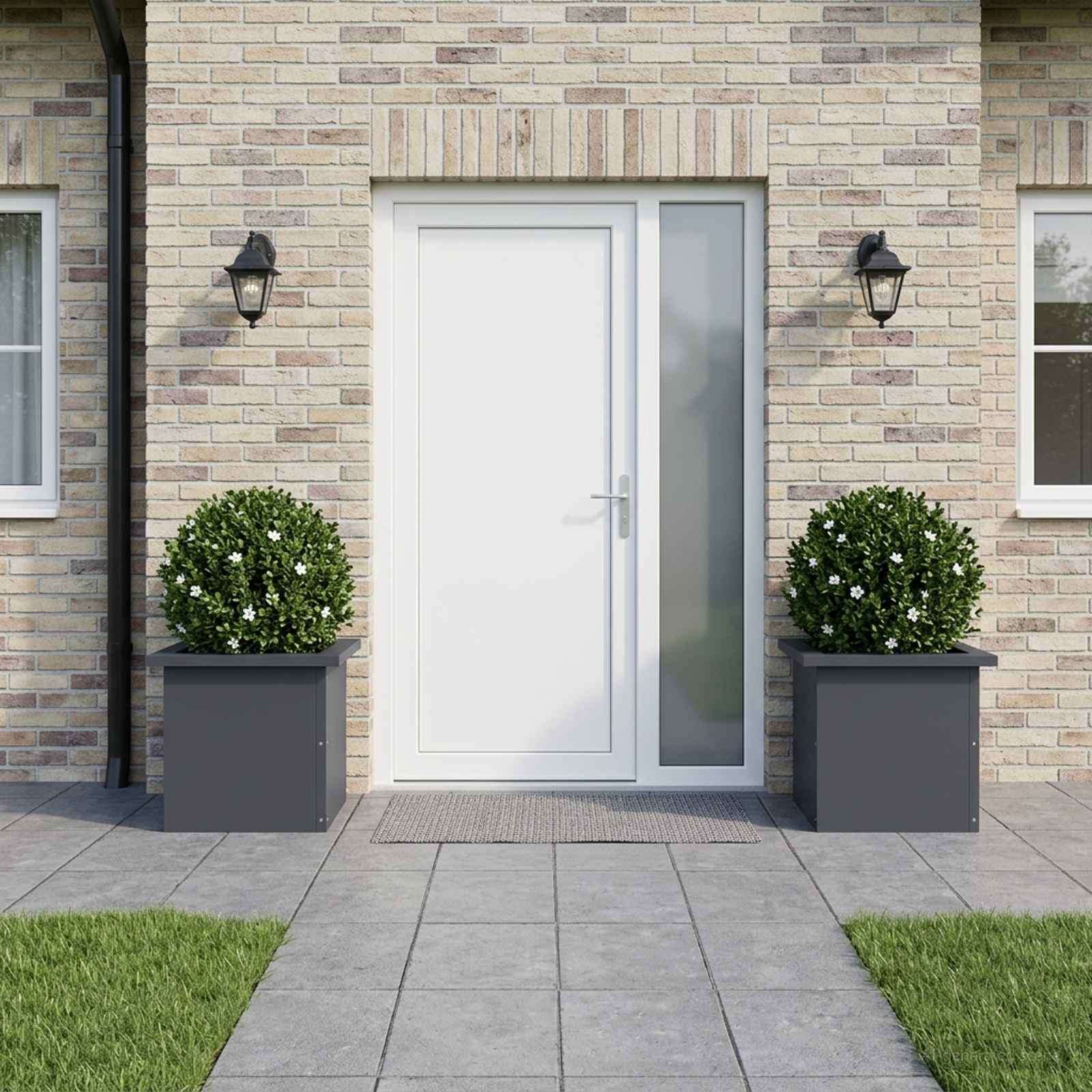 Plantenbak met led 2 st Antraciet 30 x 30 x 30 cm Staal image 3