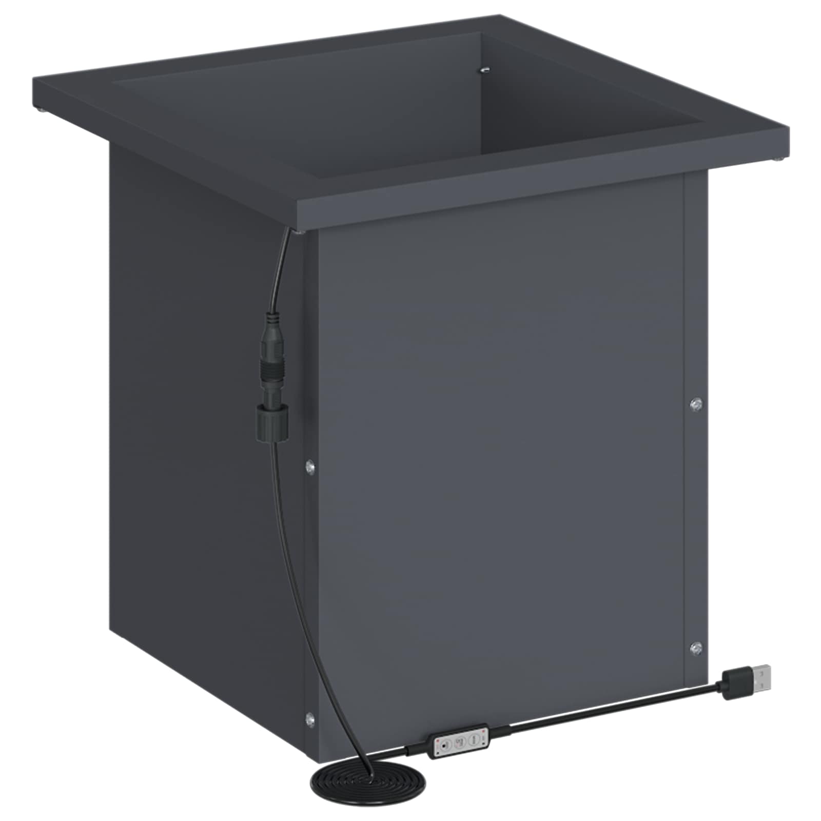 Plantenbak met led 2 st Antraciet 30 x 30 x 30 cm Staal image 6