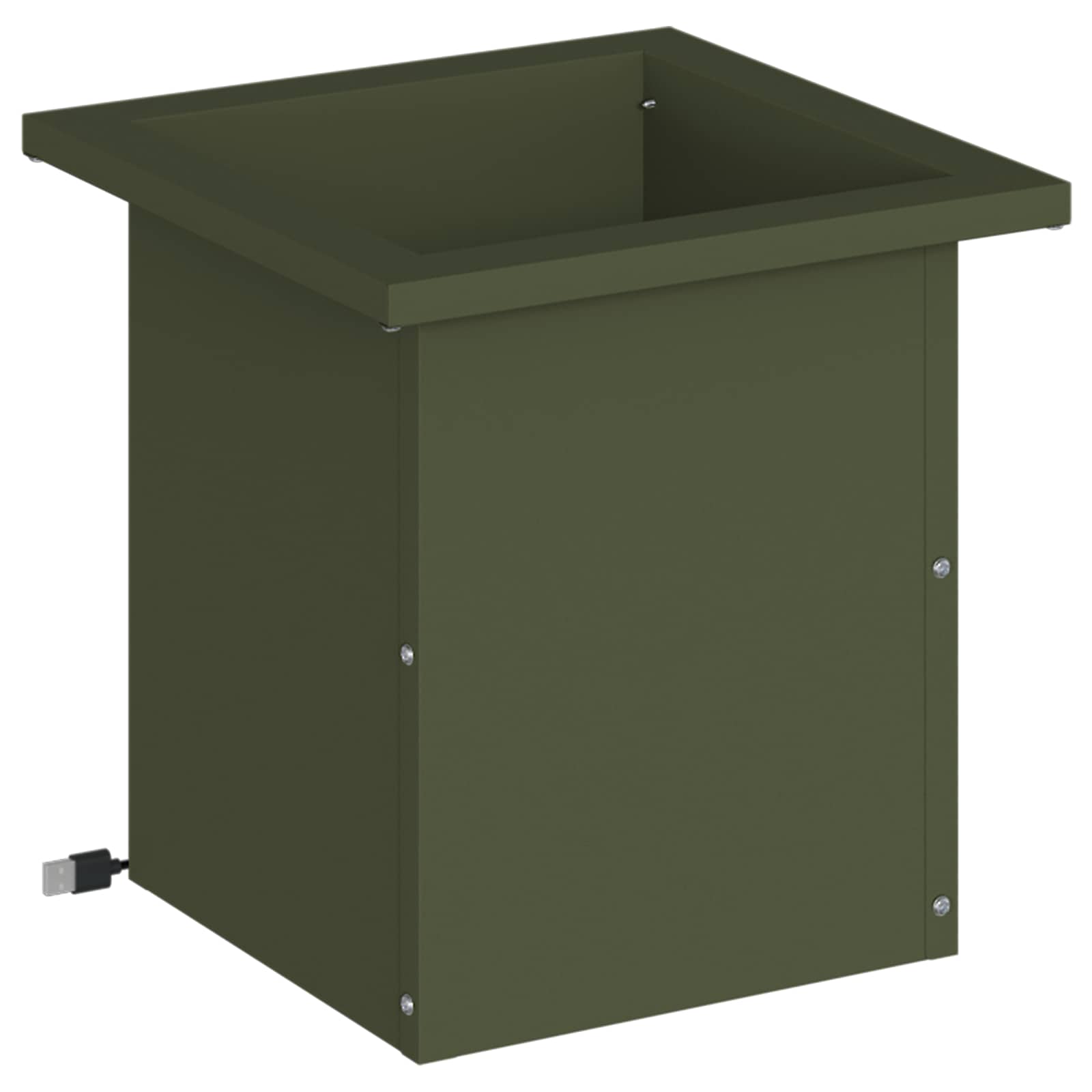 Plantenbak met led Olijfgroen 30 x 30 x 30 cm Staal image 4