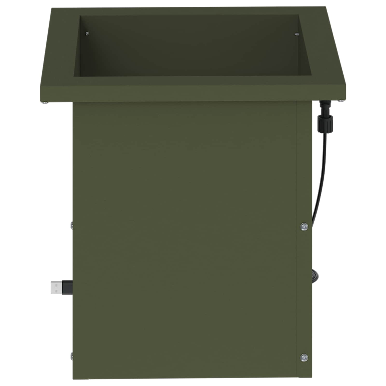 Plantenbak met led Olijfgroen 30 x 30 x 30 cm Staal image 5