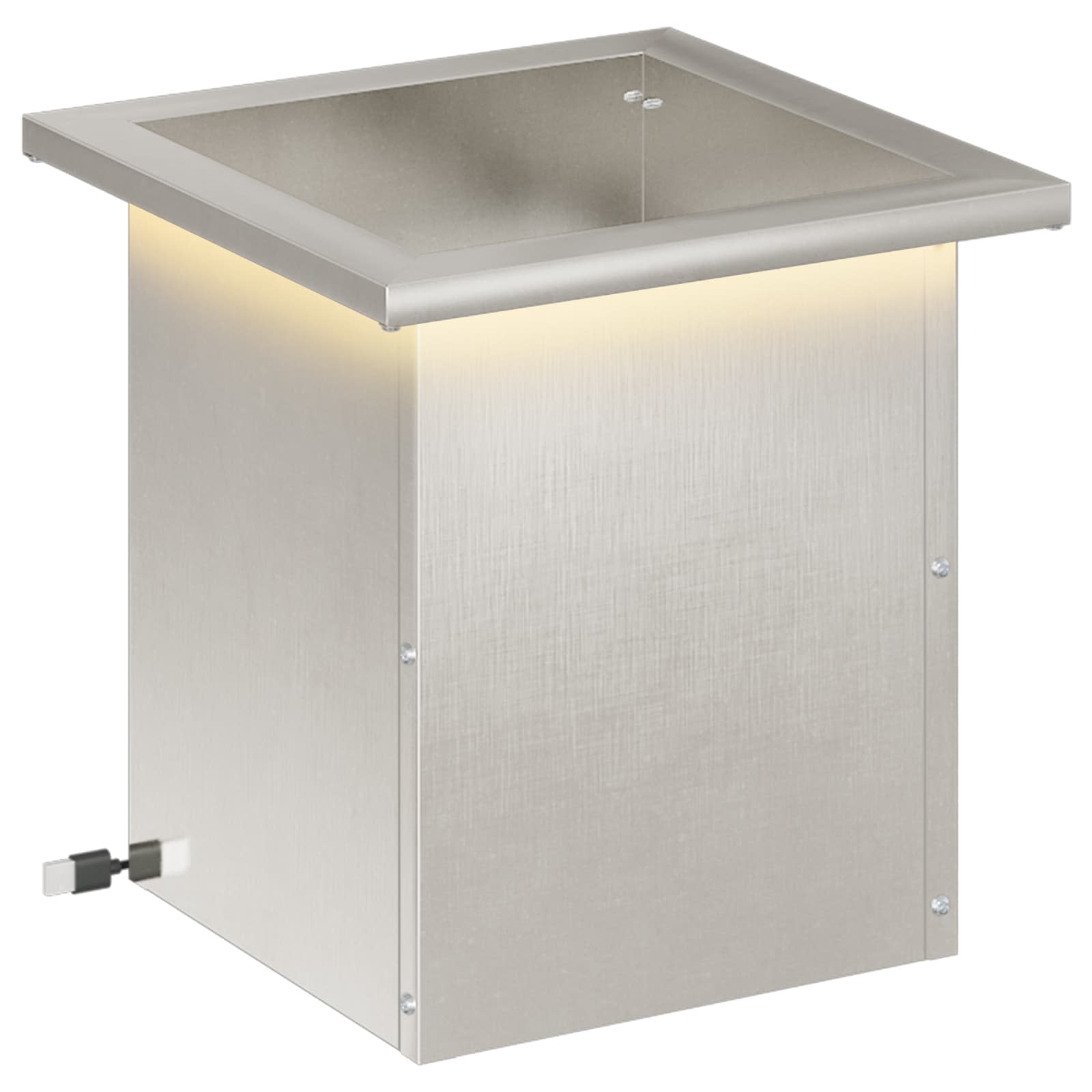 Plantenbak met led zilver 30 x 30 x 30 cm Roestvrij staal image 1