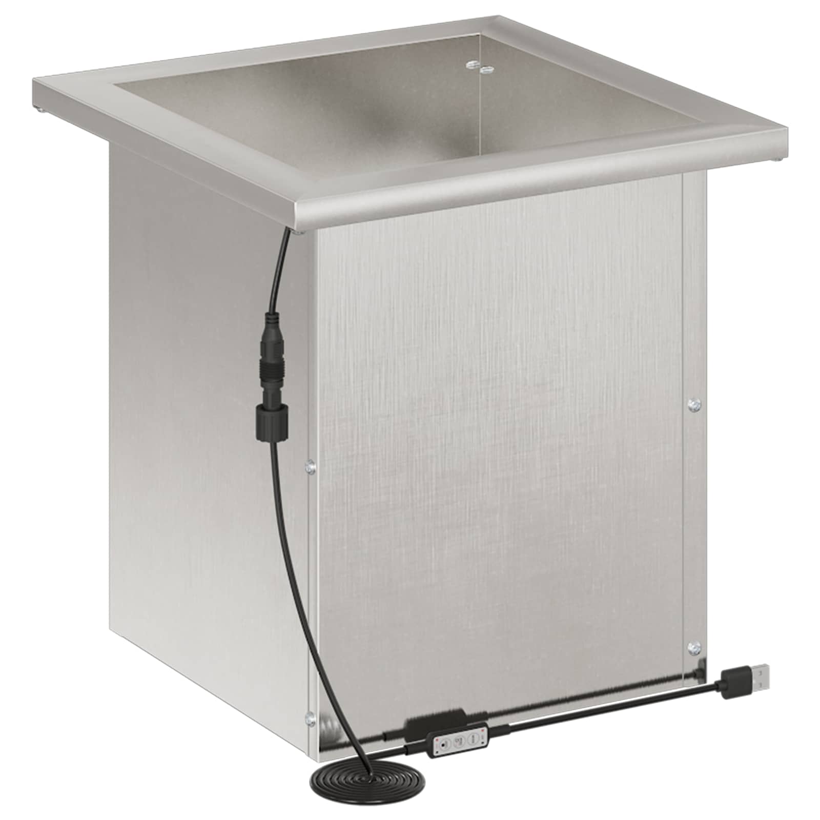 Plantenbak met led zilver 30 x 30 x 30 cm Roestvrij staal image 4