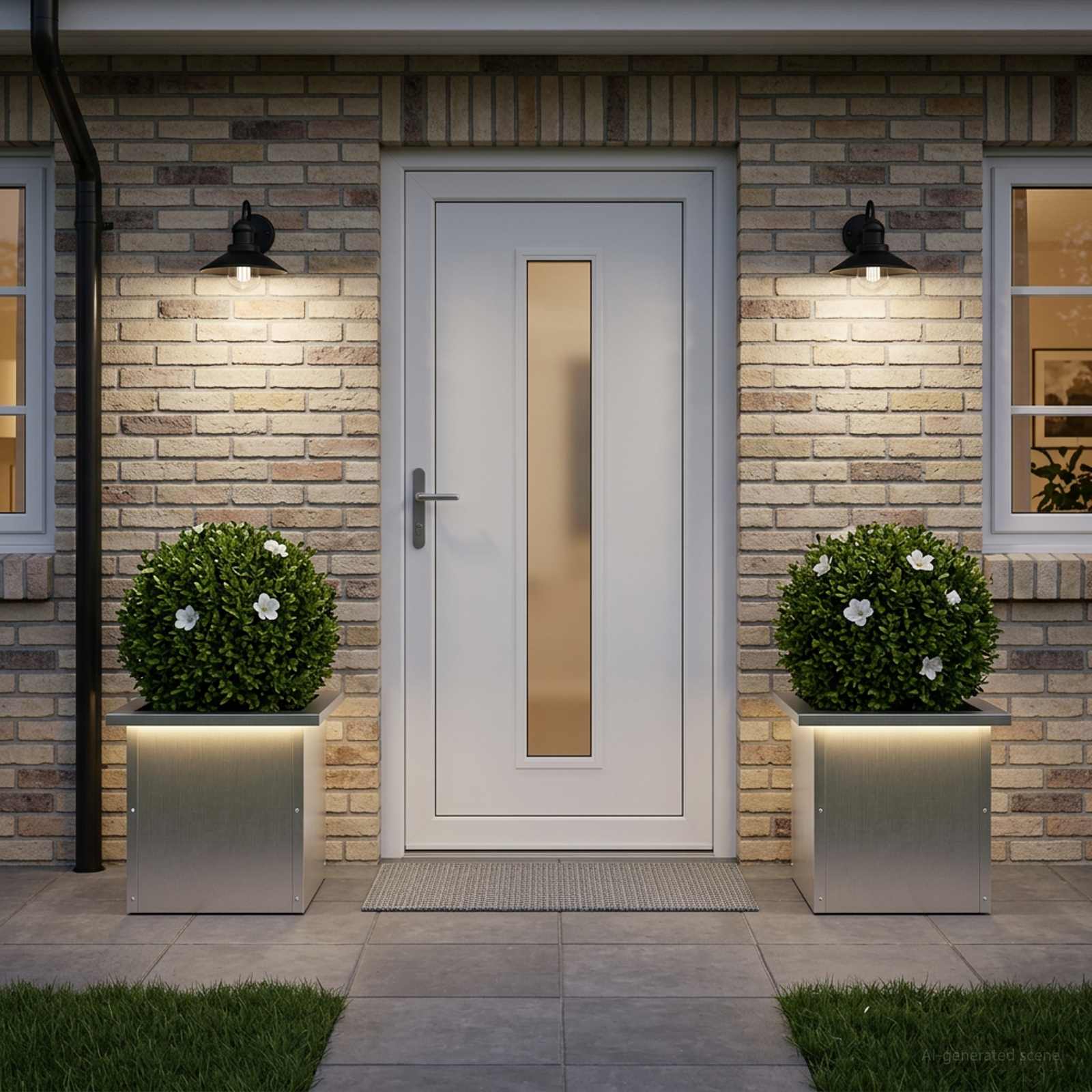 Plantenbak met led 2 st zilver 30 x 30 x 30 cm Roestvrij staal image 3