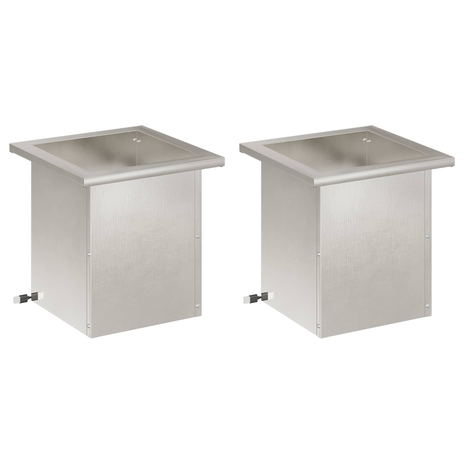 Plantenbak met led 2 st zilver 30 x 30 x 30 cm Roestvrij staal image 4